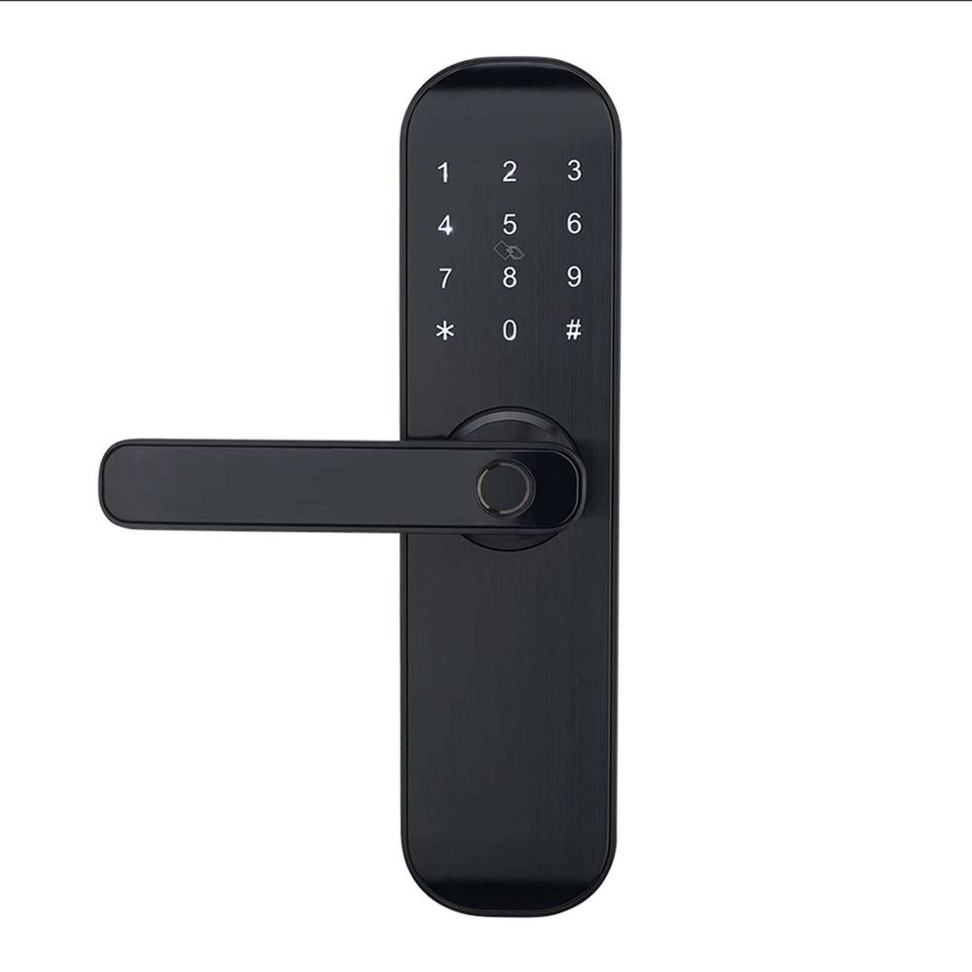 Bluetooth Digital Smart Door Lock with Fingerprint, Code, Card & App Control, Alexa Compatible (Left Hand) - Black HYM20-L