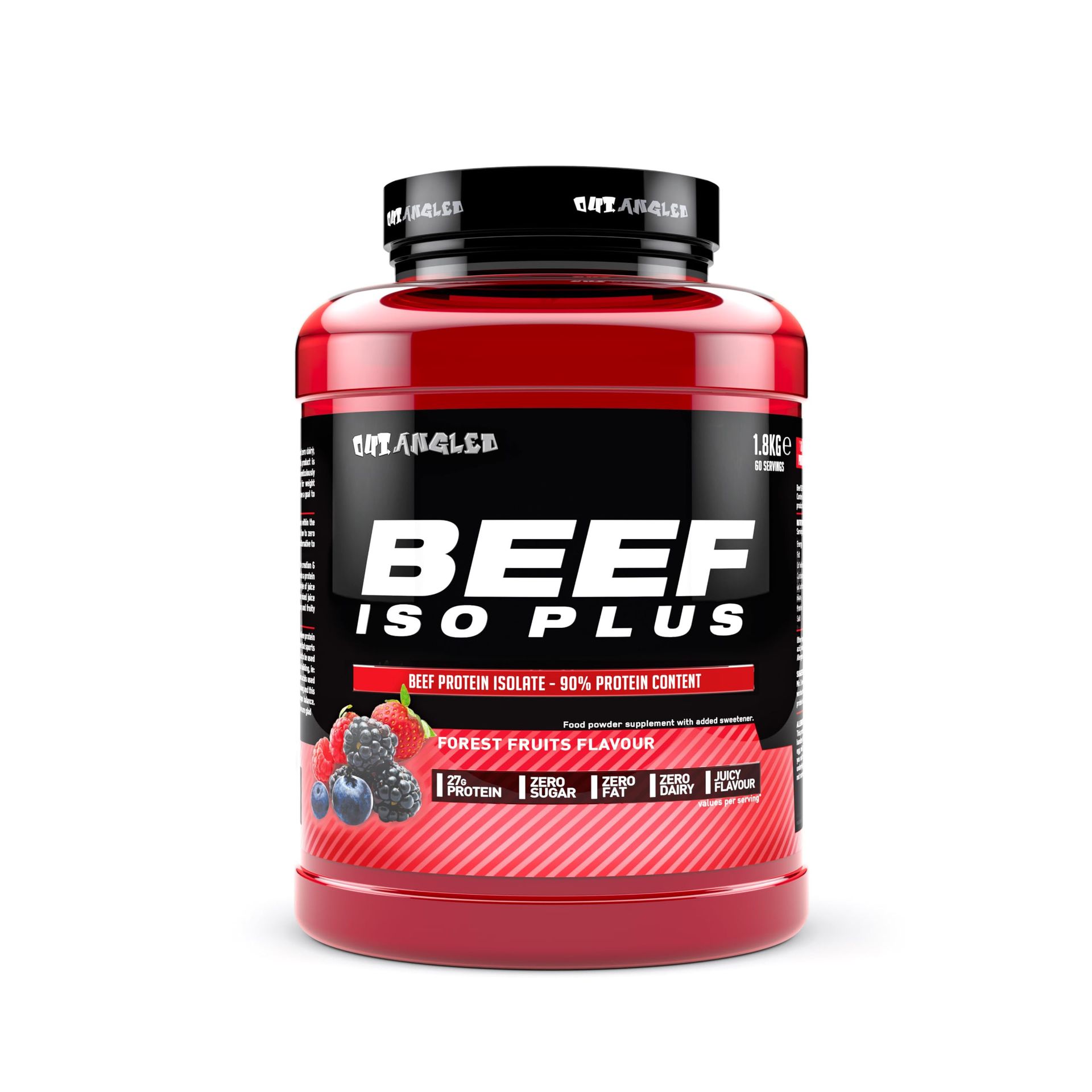 Beef Iso Plus Protein Isolate Powder High Protein Zero Fat & Sugar Paleo Keto Friendly Dairy & Gluten Free - Forest Fruits 1.8kg