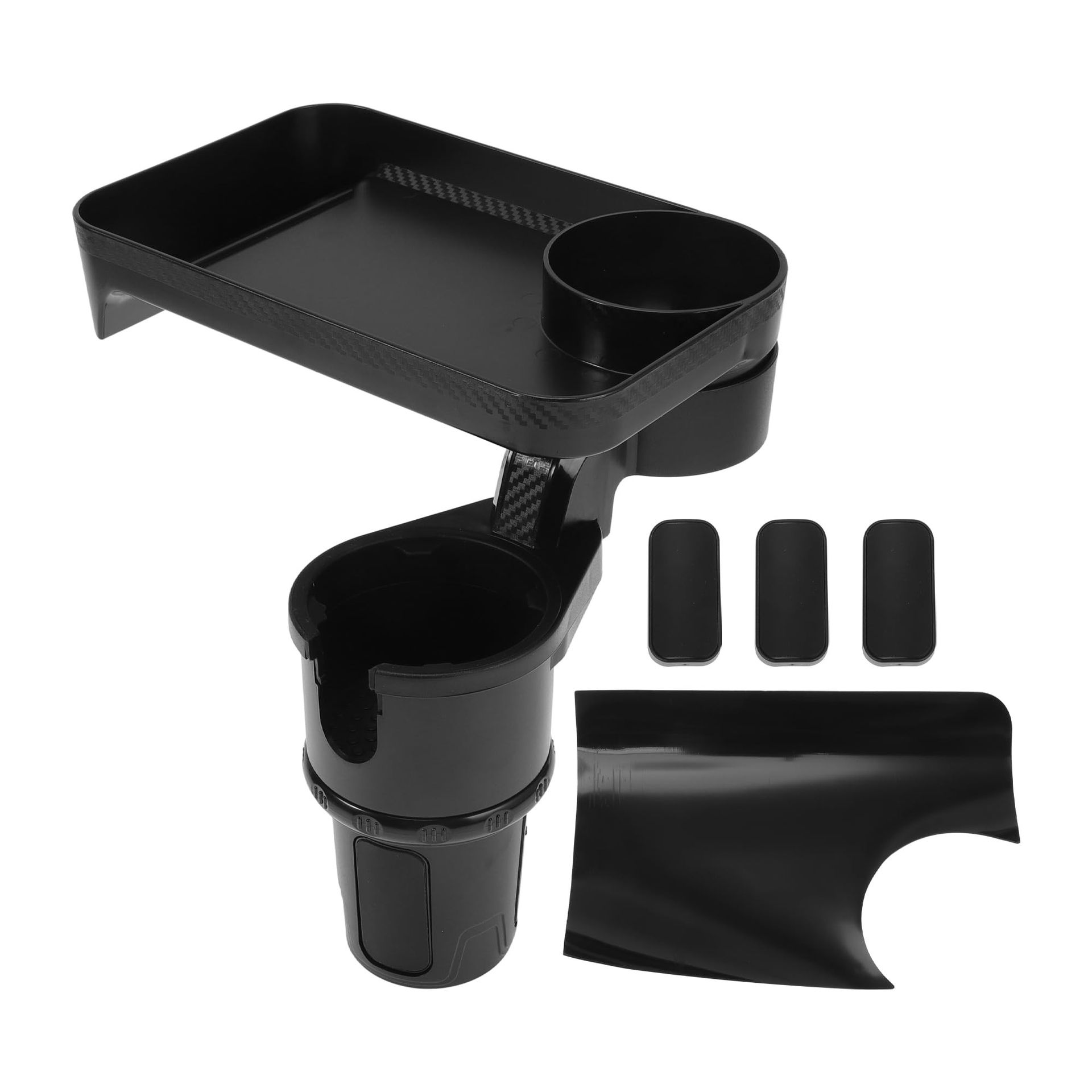 Car Cup Holder Expander with 360° Rotating Tray Universal Fit for Most Vehicles - Matte Black 138x74x60mm