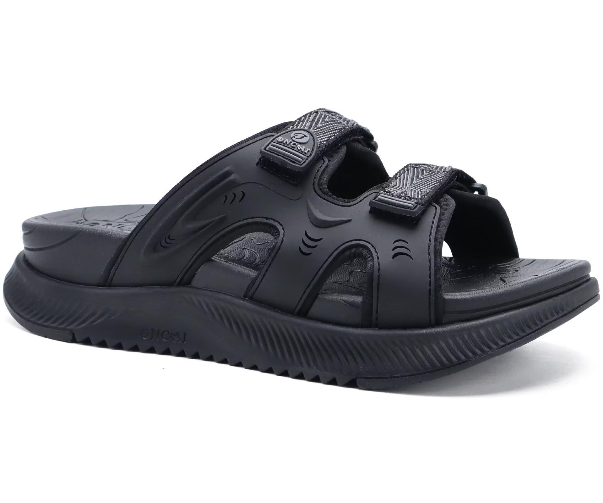 Women's Orthotic Sandals Recovery Walking Slides Arch Support Comfort Adjustable - Black UK 8
