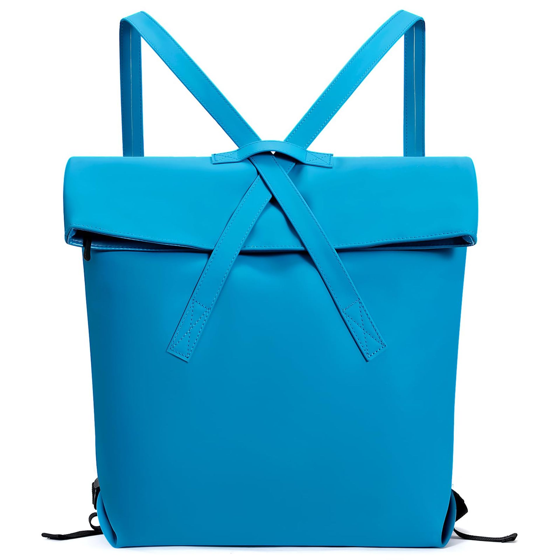 Anti-Theft Laptop Backpack Roll Top Waterproof Rucksack with USB Charging Port for Work, School & Travel - Blue M