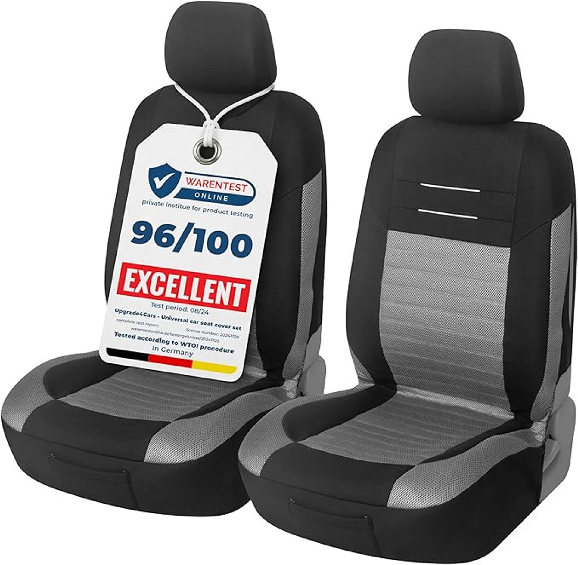 Car Seat Covers Front Pair Universal Fit for Driver and Passenger Seats Stylish Interior Accessories - Grey Vordersitze