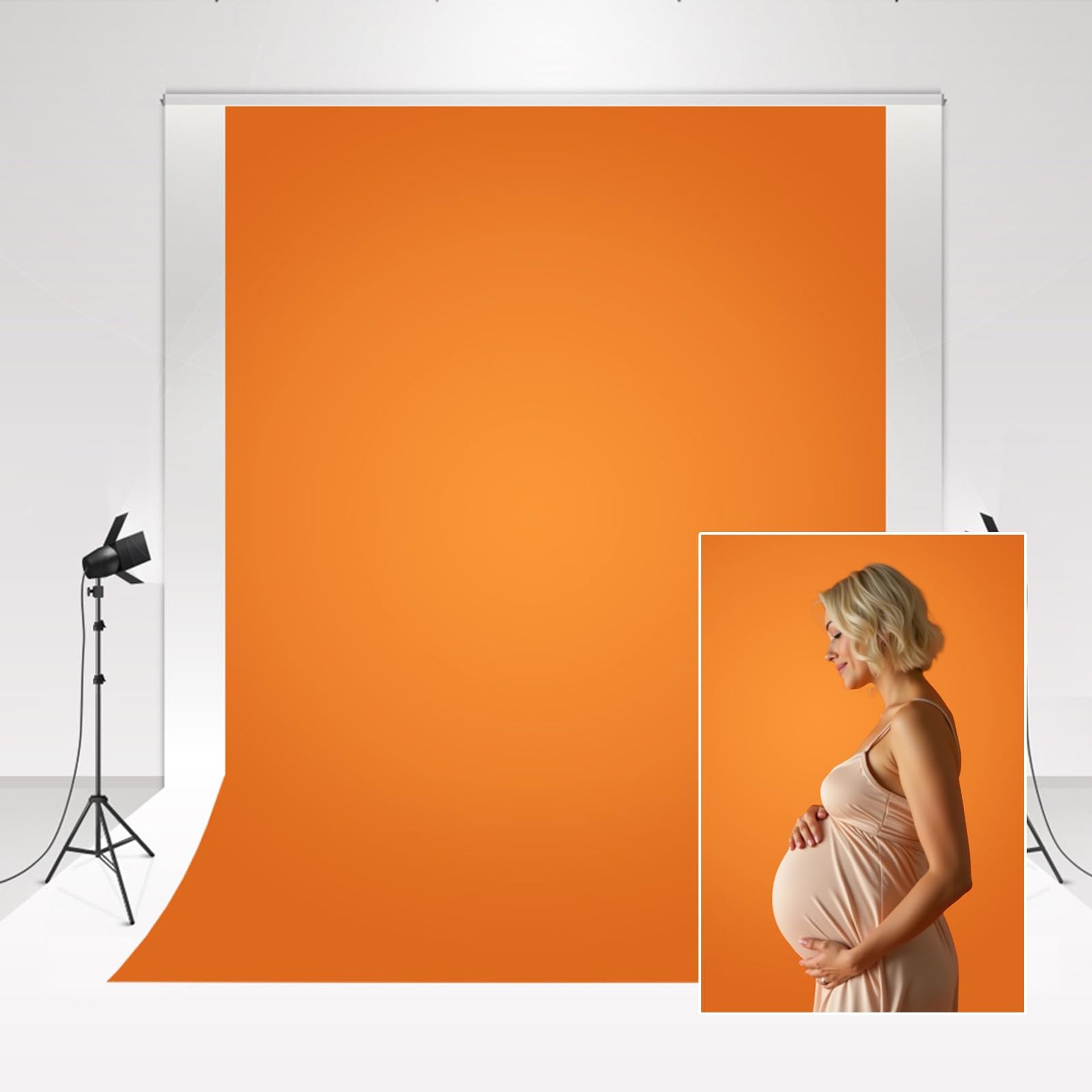Photography Backdrop Abstract Orange Microfibre Studio Background for Portrait and Newborn Photo Shoots - 8309 2x3m