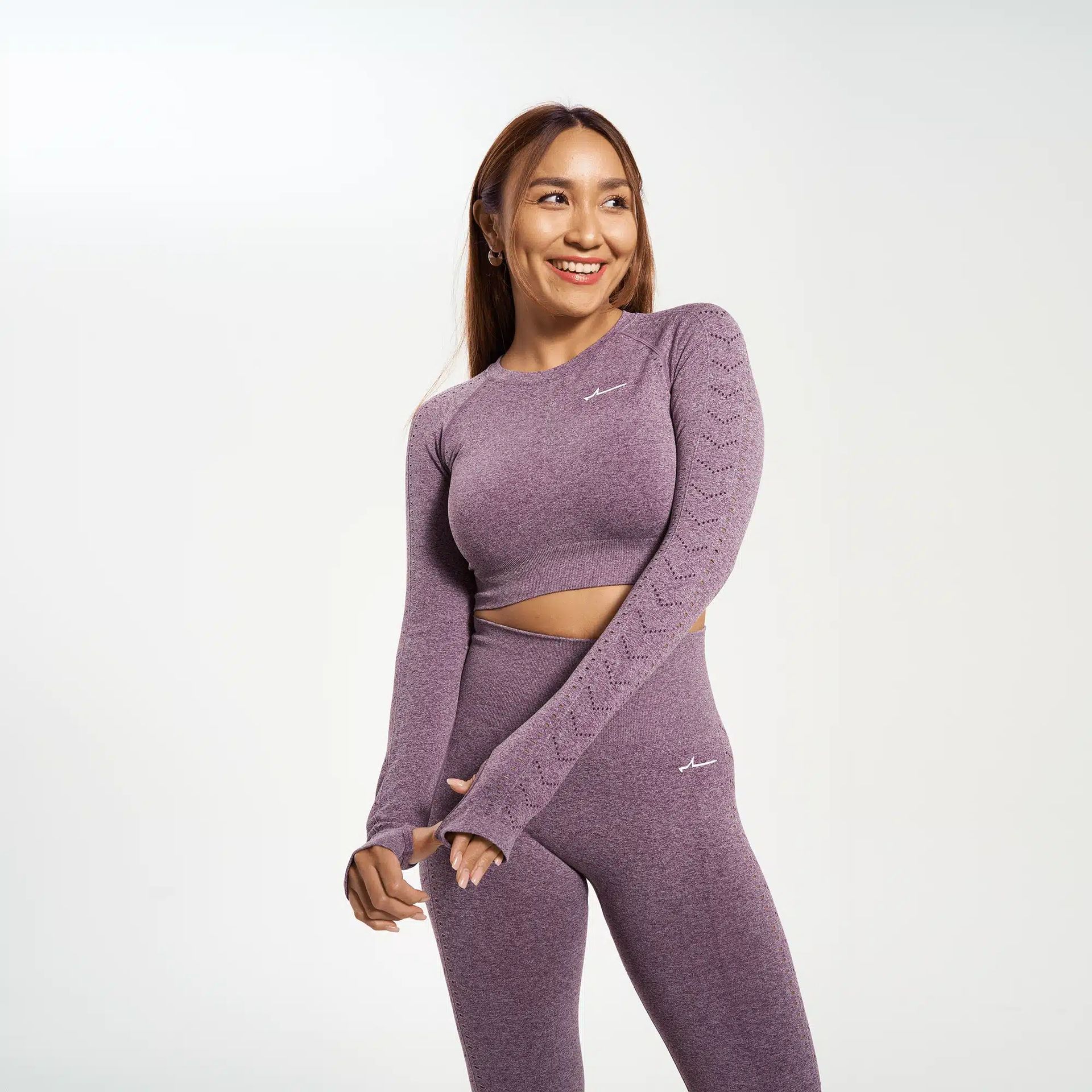 Forza Crop Top Ls Energy Midnight Plum - Small