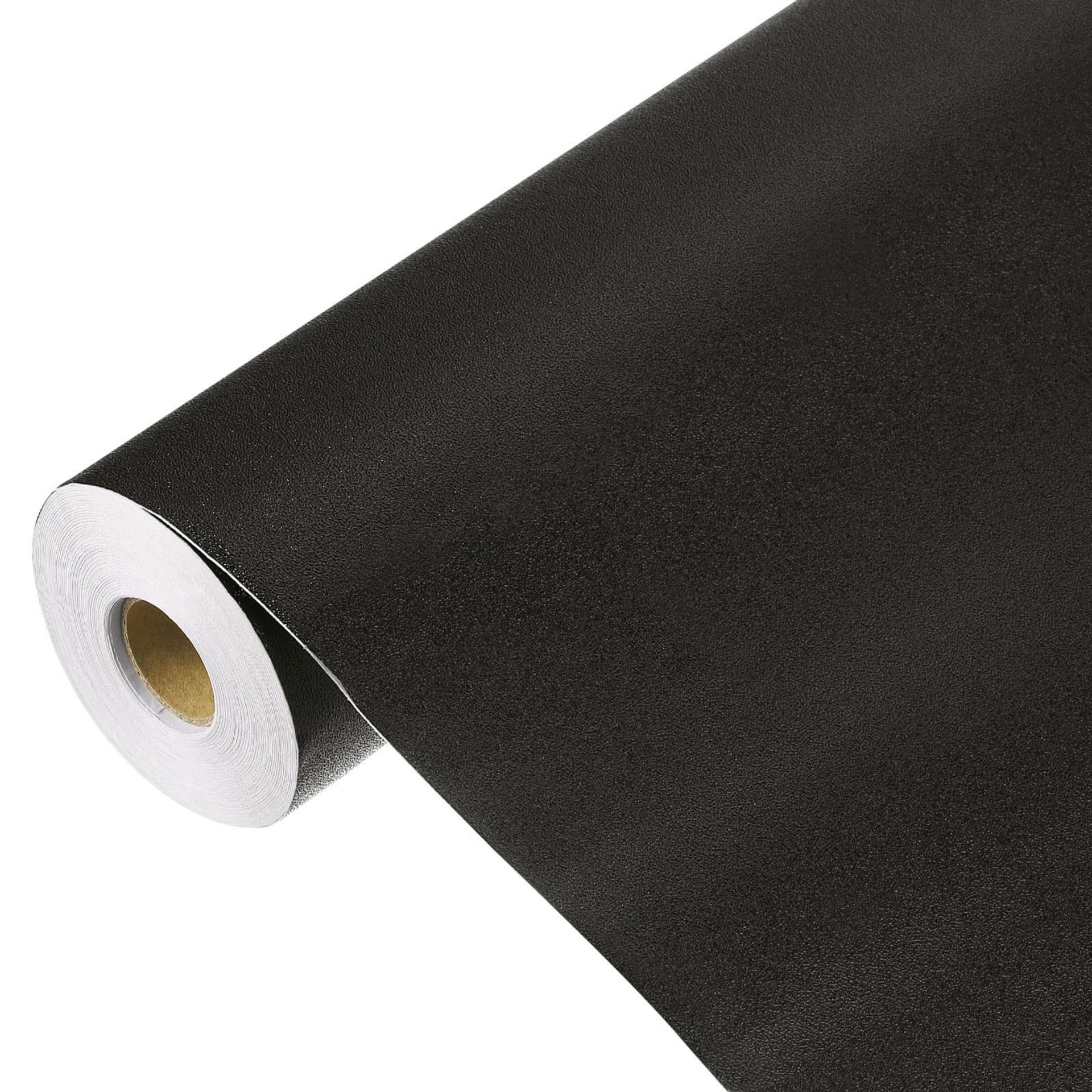 Peel and Stick Vinyl Wallpaper Self-Adhesive Solid Colour Wall Covering - Black 1500 x 60cm