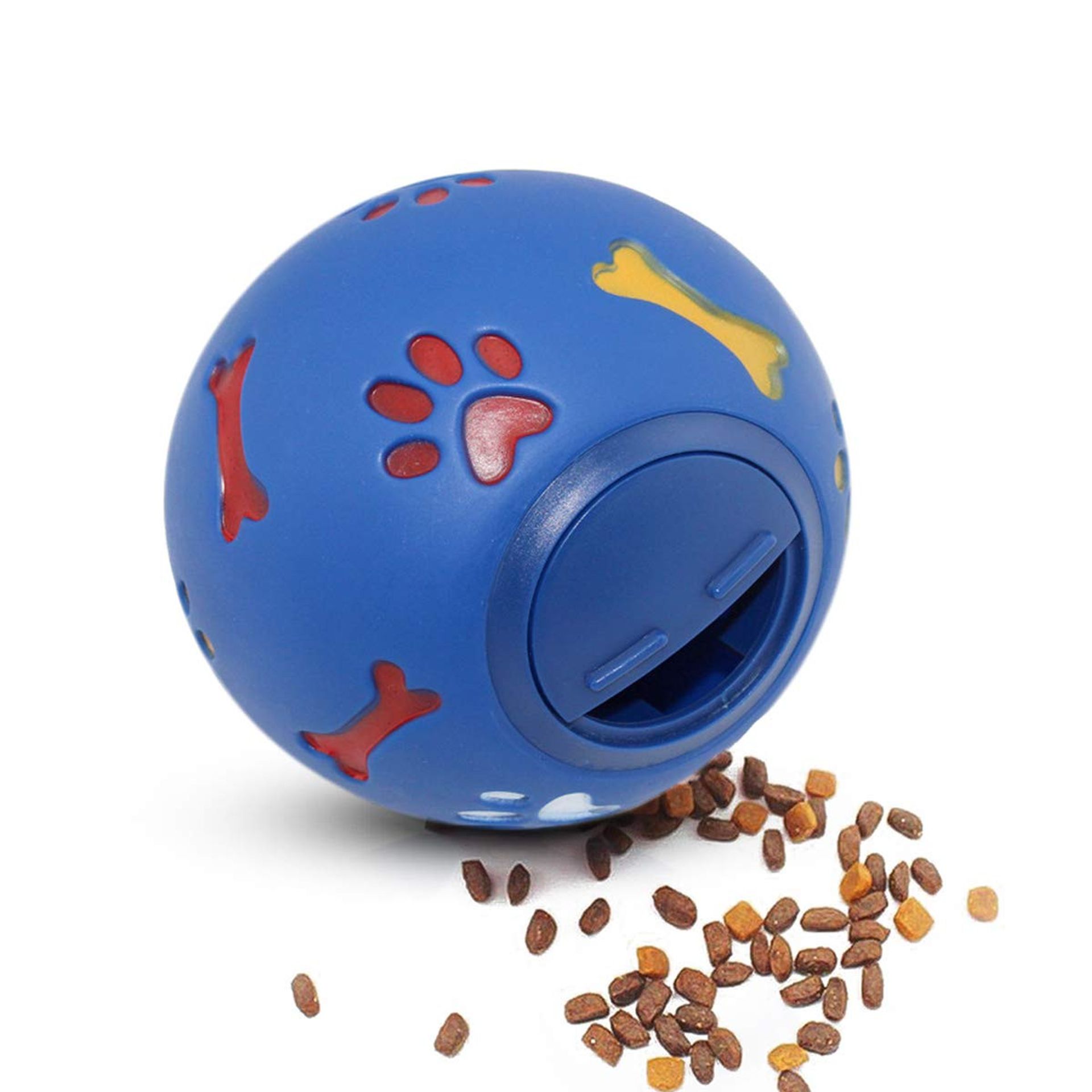 Dog Treat Ball Interactive IQ Training Chew Toy Bite Resistant Design - Blue S