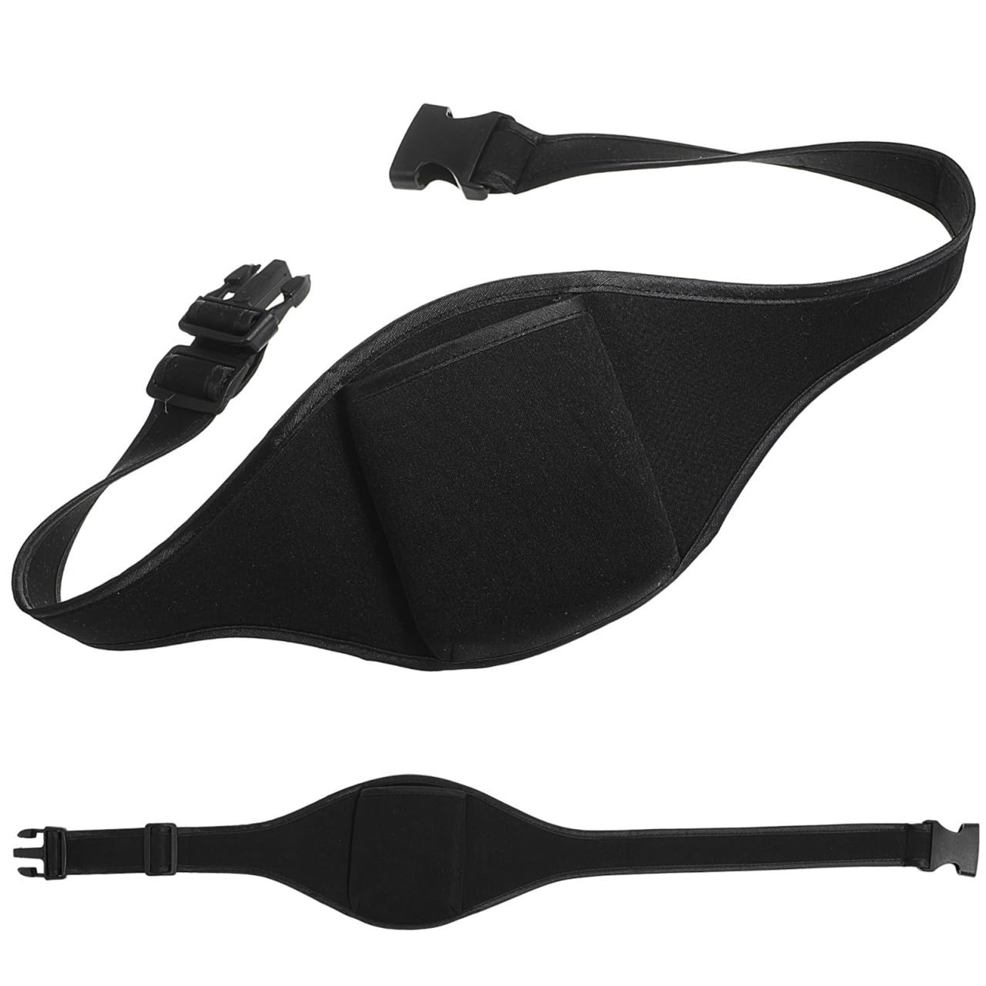 Adjustable Microphone Waist Belt Bag for Fitness Instructors Secure Fit Pouch - Black 86x13x1cm