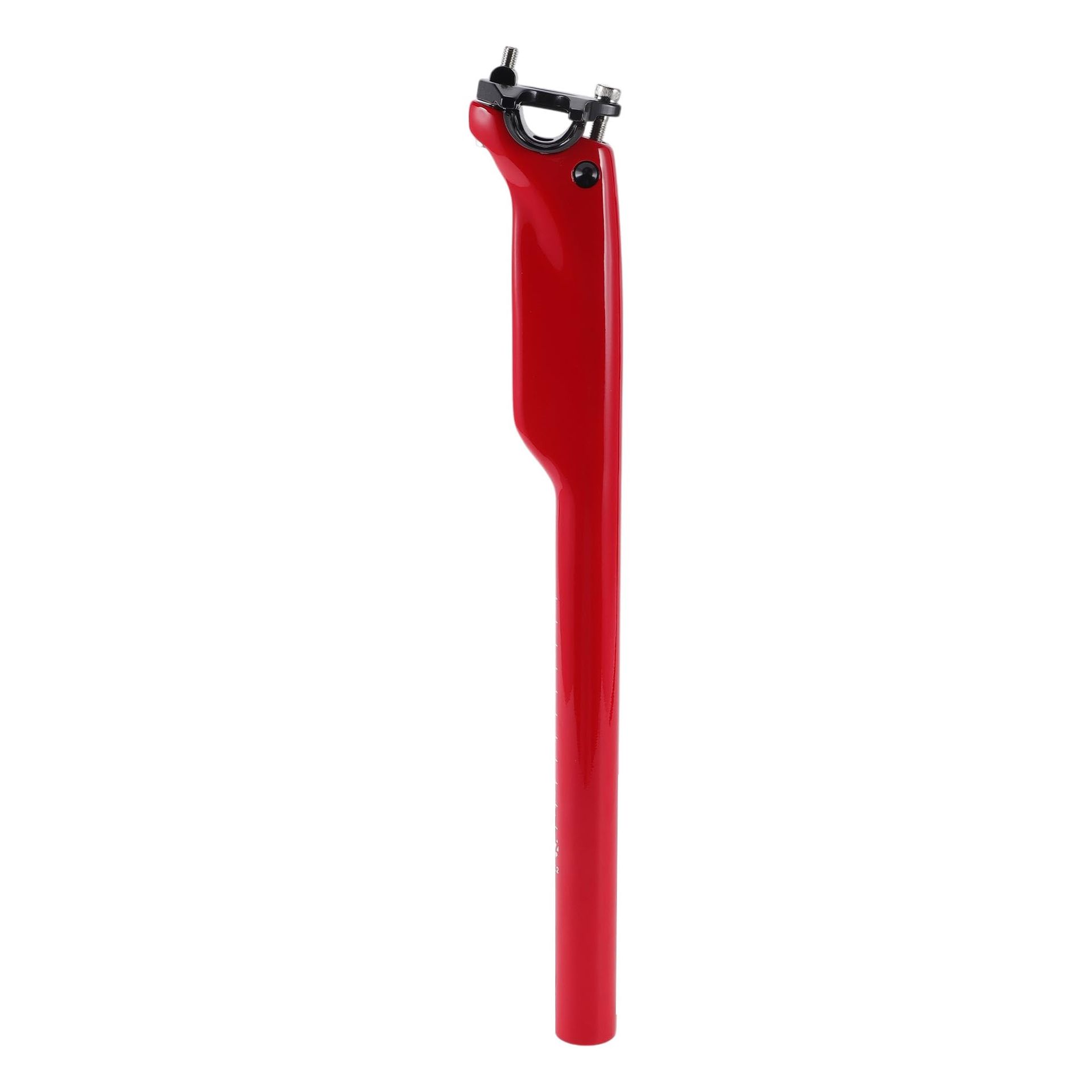 Bike Seat Post 27.2x400mm Carbon Fibre Adjustable Saddle Tube Universal Fit - Red