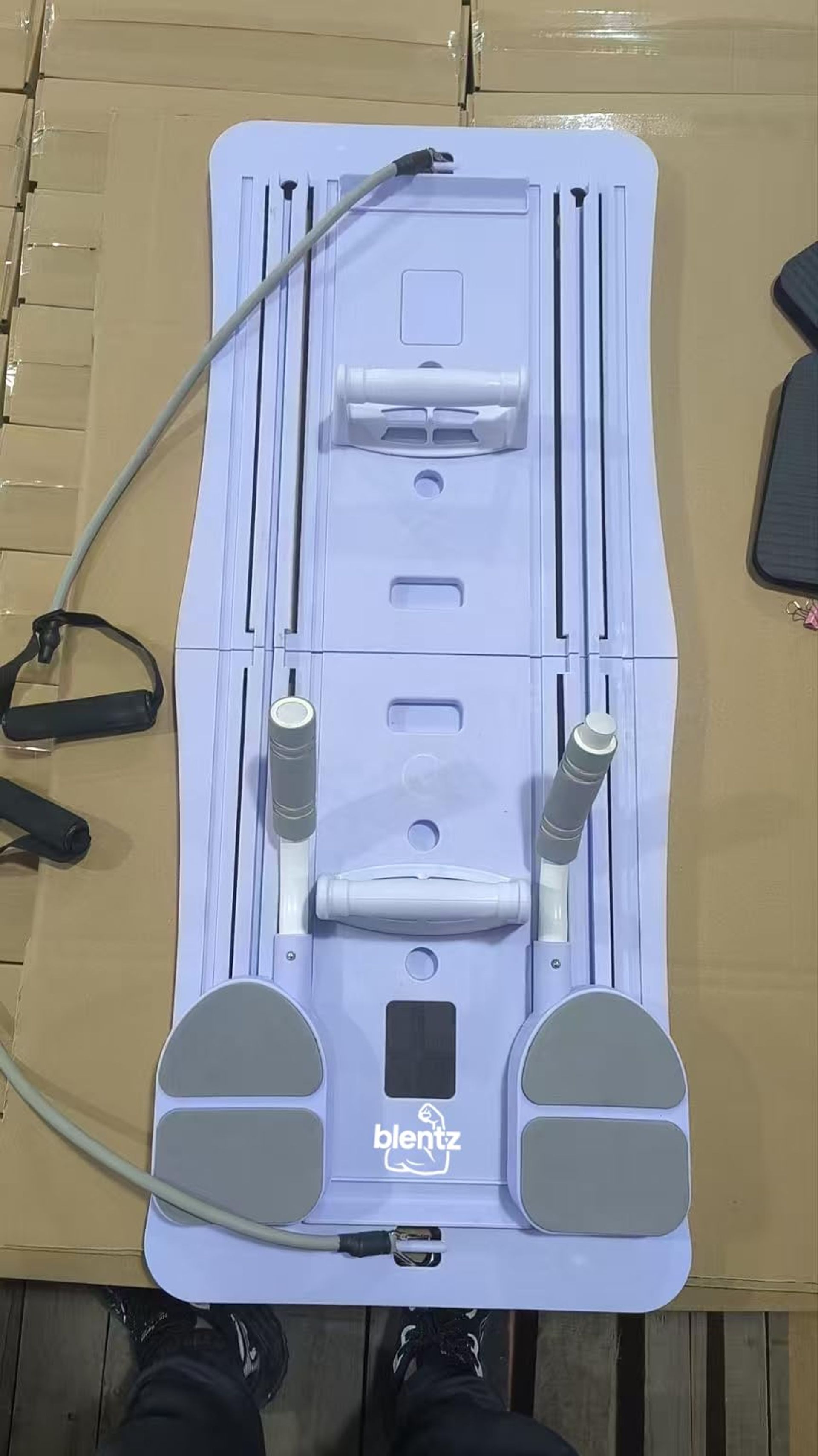 Multi-Purpose Exercise Board Pilates Reformer Full-Body Core Strength Trainer Foldable Home Fitness Equipment - Purple One Size