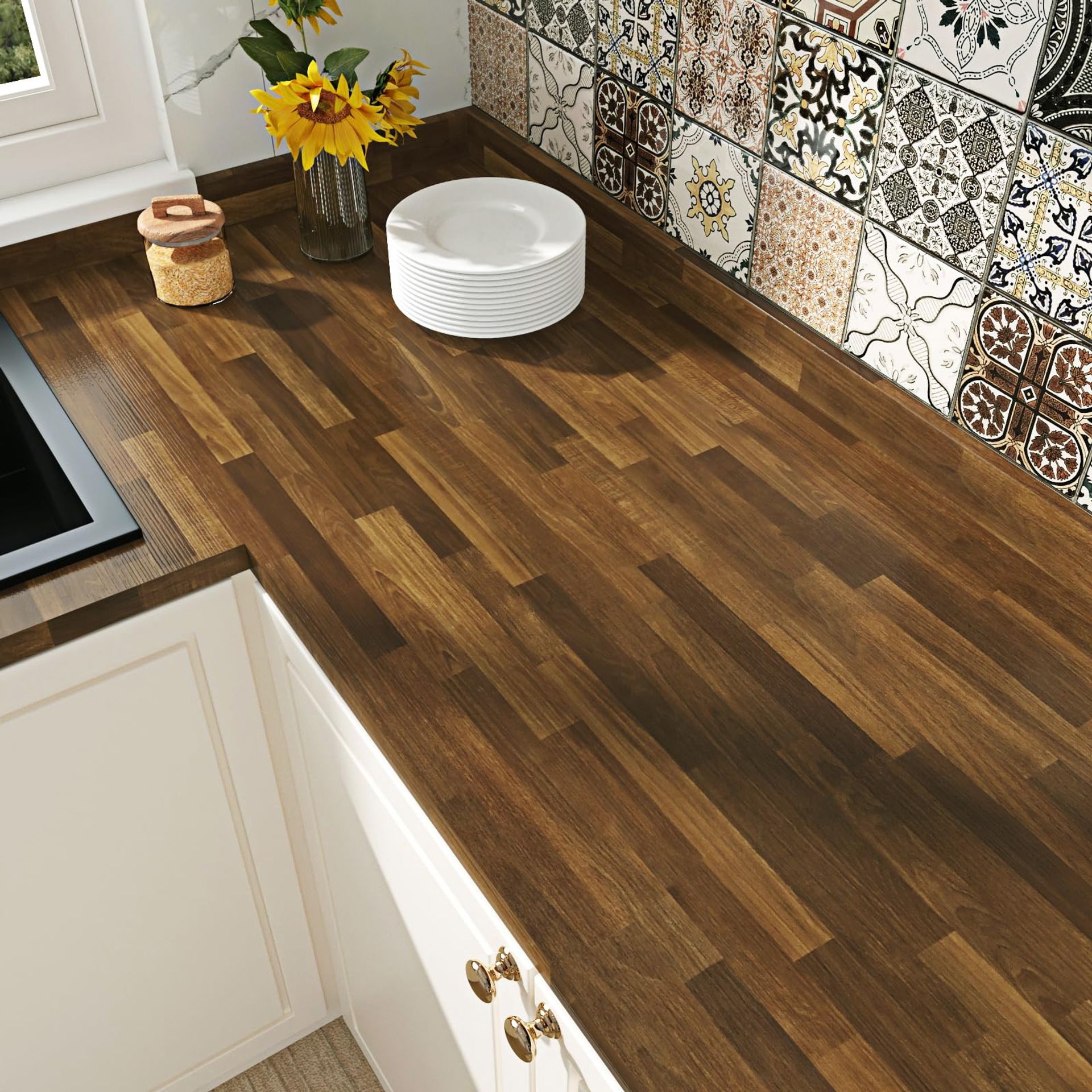 Peel and Stick Wood Panel Wallpaper Self Adhesive Vinyl Wrap for Furniture, Walls and Worktops - Brown 40 x 800 cm