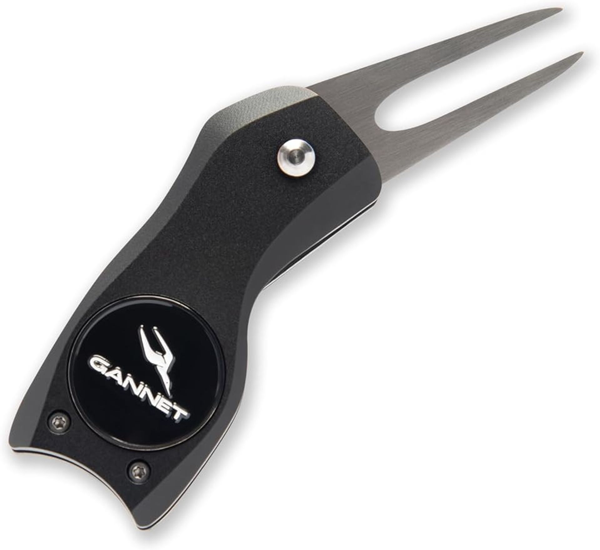 Golf Pitch Mark Repair Tool Foldable Switch Blade Design Stainless Steel - Black One Size