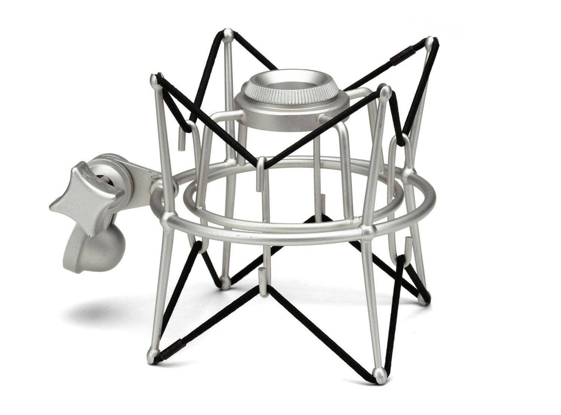 Condenser Microphone Shock Mount Universal Suspension for Studio Recording - Silver SP01