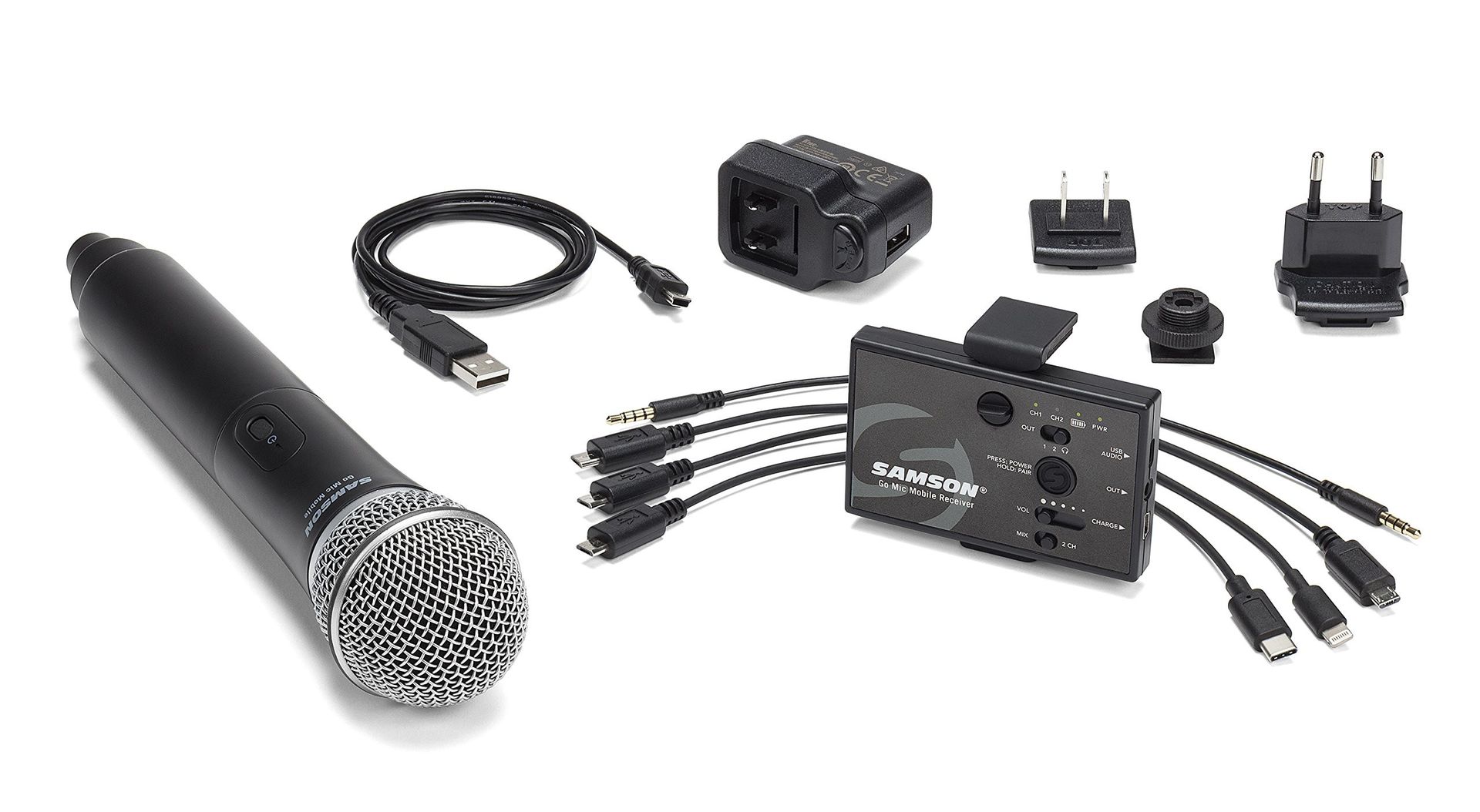 Wireless Microphone System Go Mic Mobile Handheld for Smartphones & Cameras - Black - Student Essentials