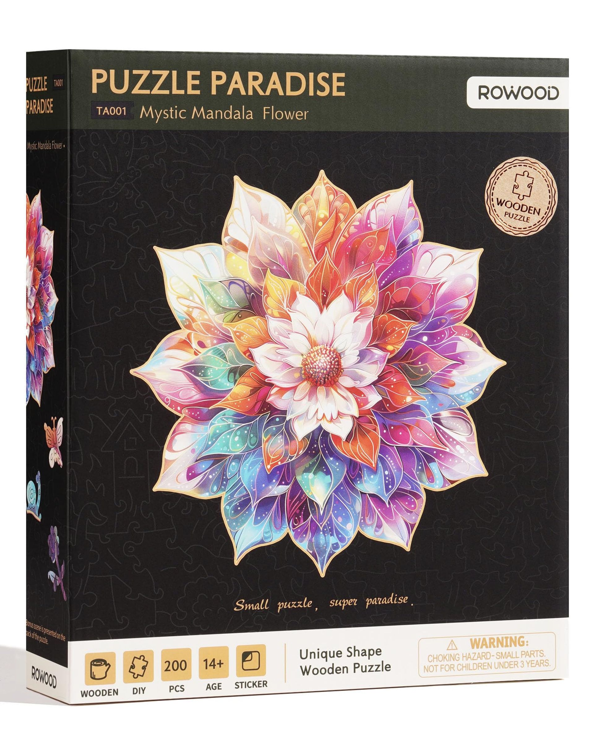 200 Piece Jigsaw Puzzle for Adults and Kids, Educational Mandala Flower Design, Challenging Family Game - Mandala Flower 200 Pieces - Valentines