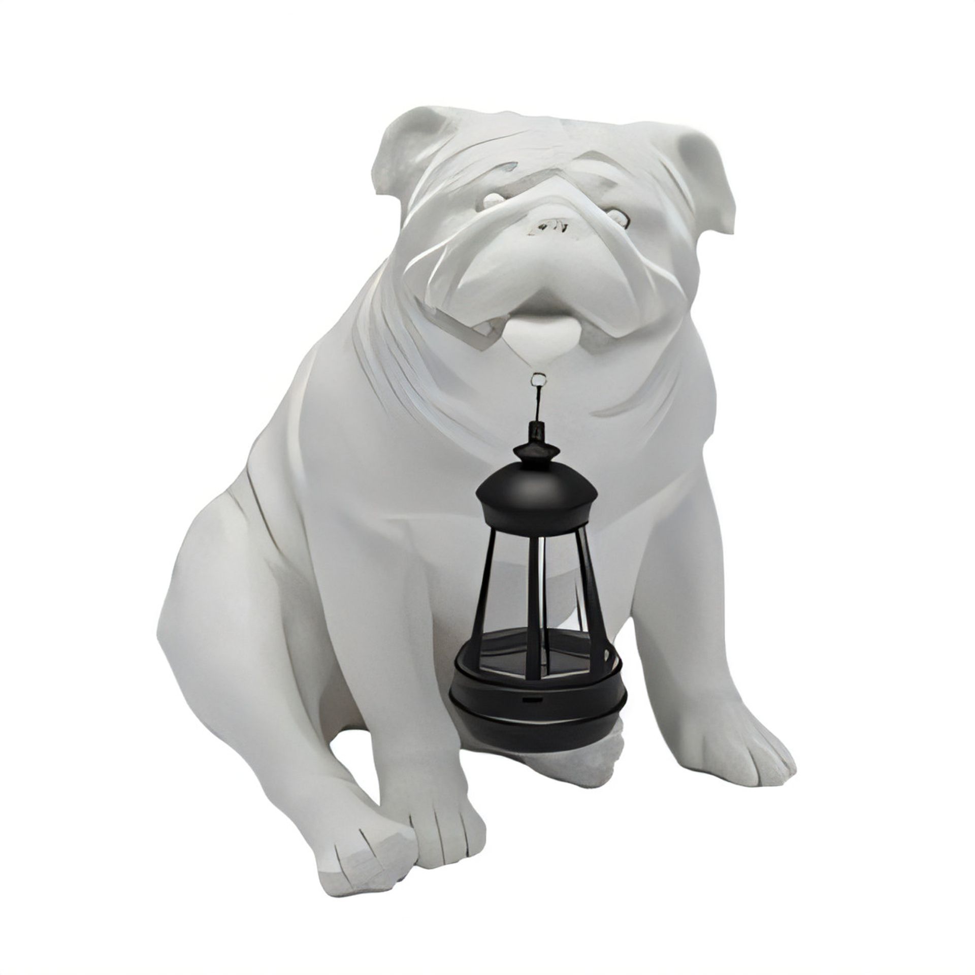 Solar LED Dog Statue Light Waterproof Garden Decor Ornament Gift for Dog Lovers - White Boxer