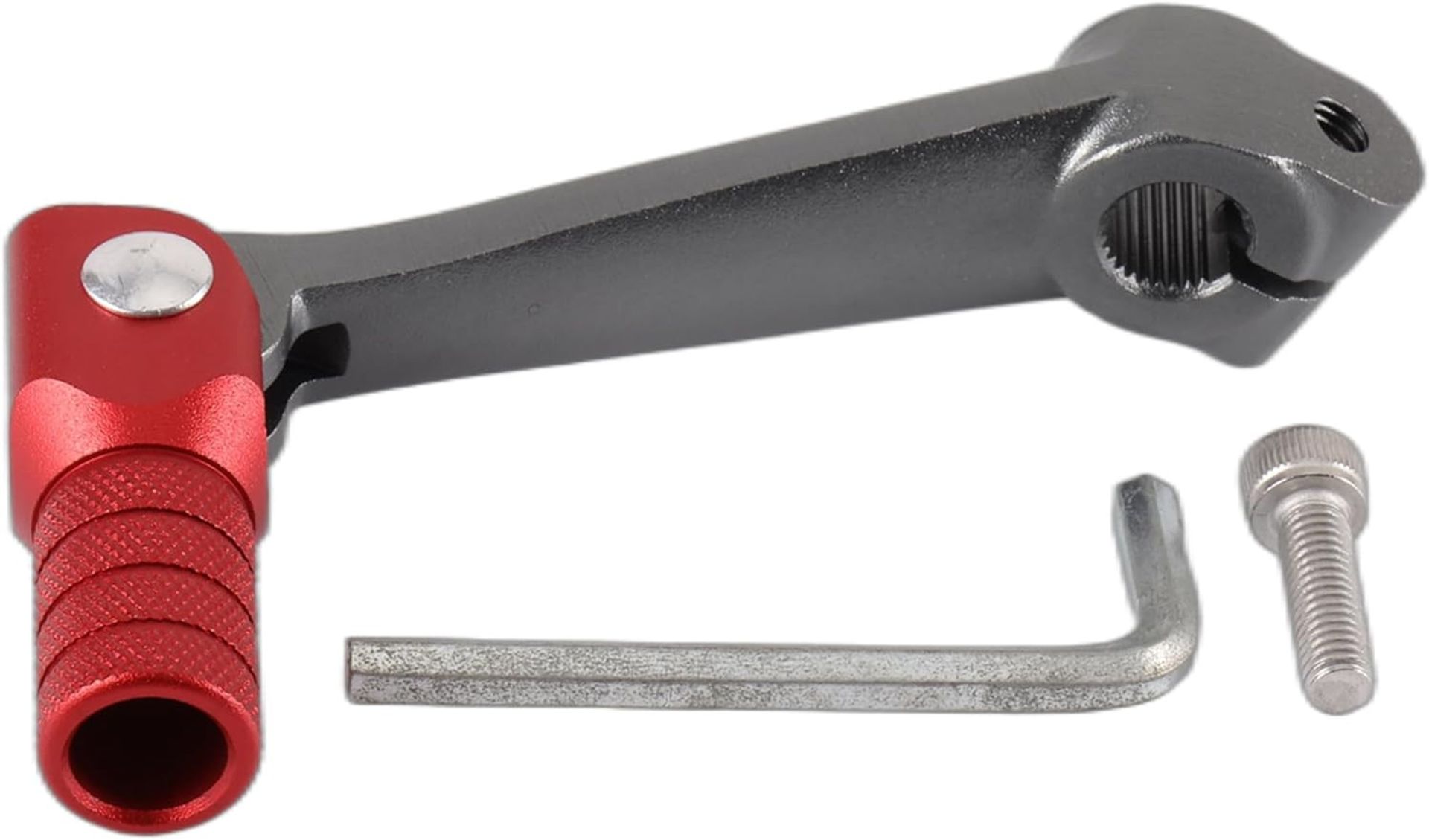 Universal Motorbike Folding Gear Shift Lever Aluminium Alloy Replacement for Dirt Bikes, Pit Bikes, ATV, UTV - Red Grey