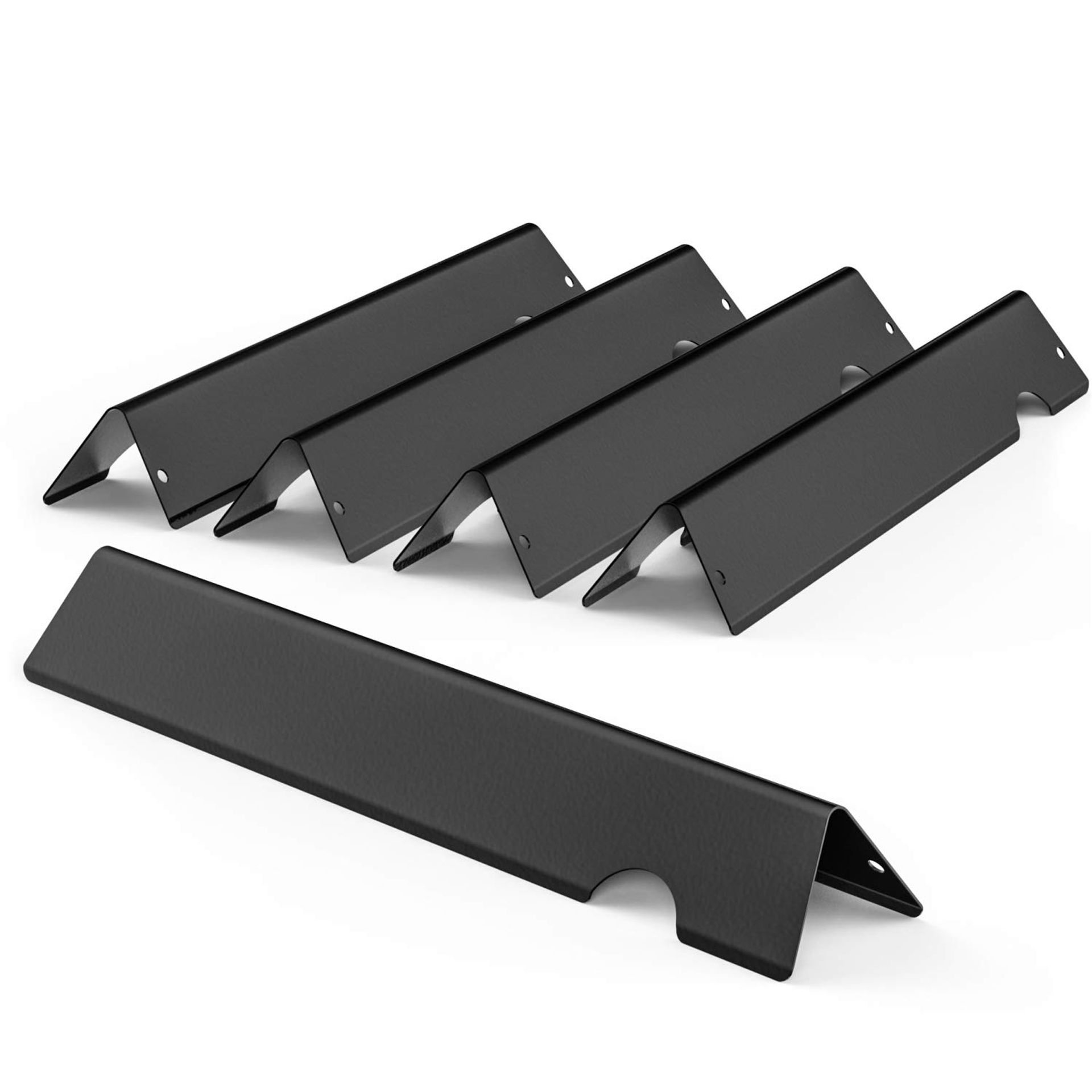 Porcelain Steel Heat Plate Flavour Bars Replacement for Weber Genesis II/LX 300 Series BBQ Grill (Set of 5) - Black 17.13in