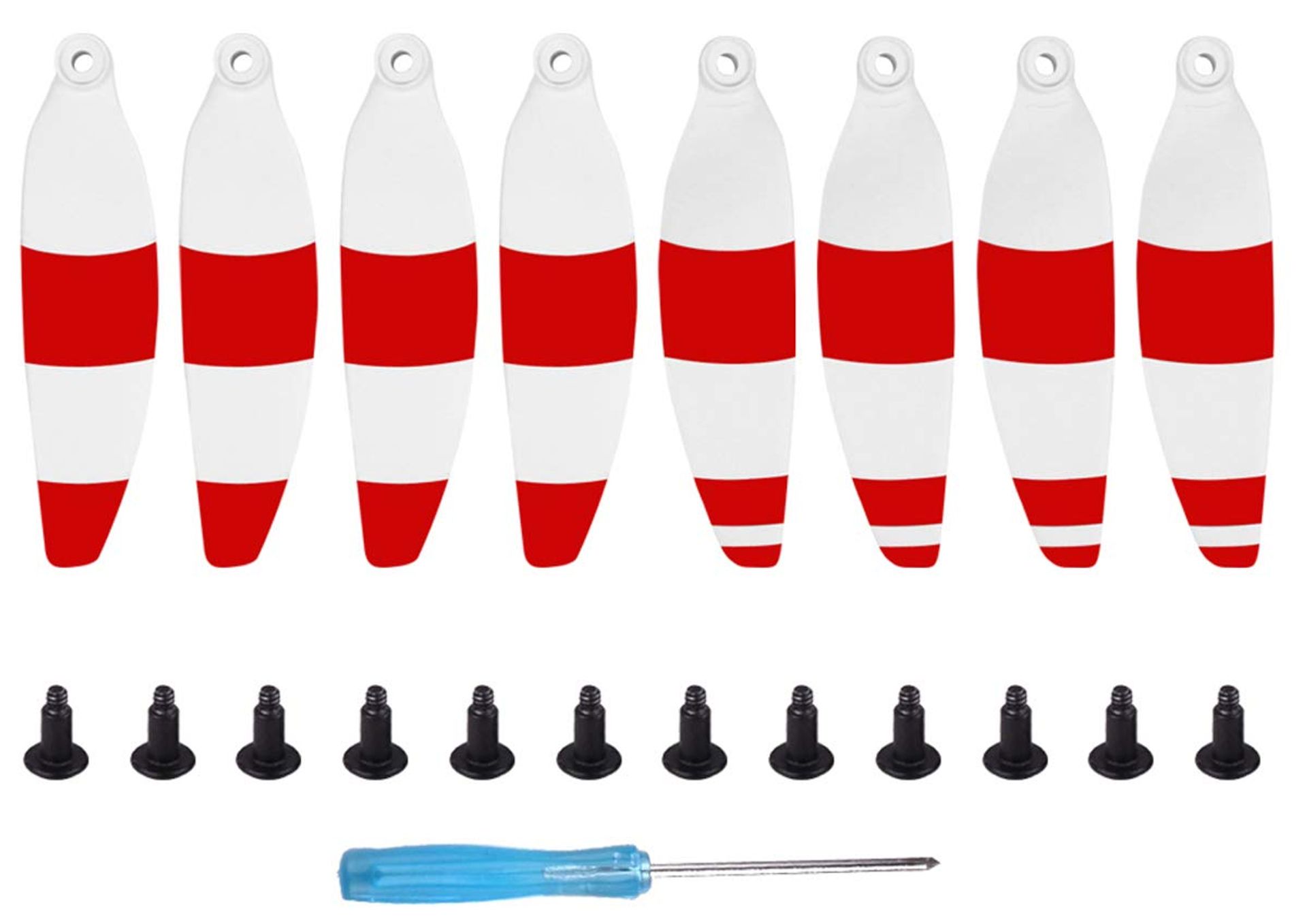 4726F Low-Noise Propeller Blades Set for DJI Mavic Mini 2 / Mini SE 8 Pieces Quiet Flight Design - Red