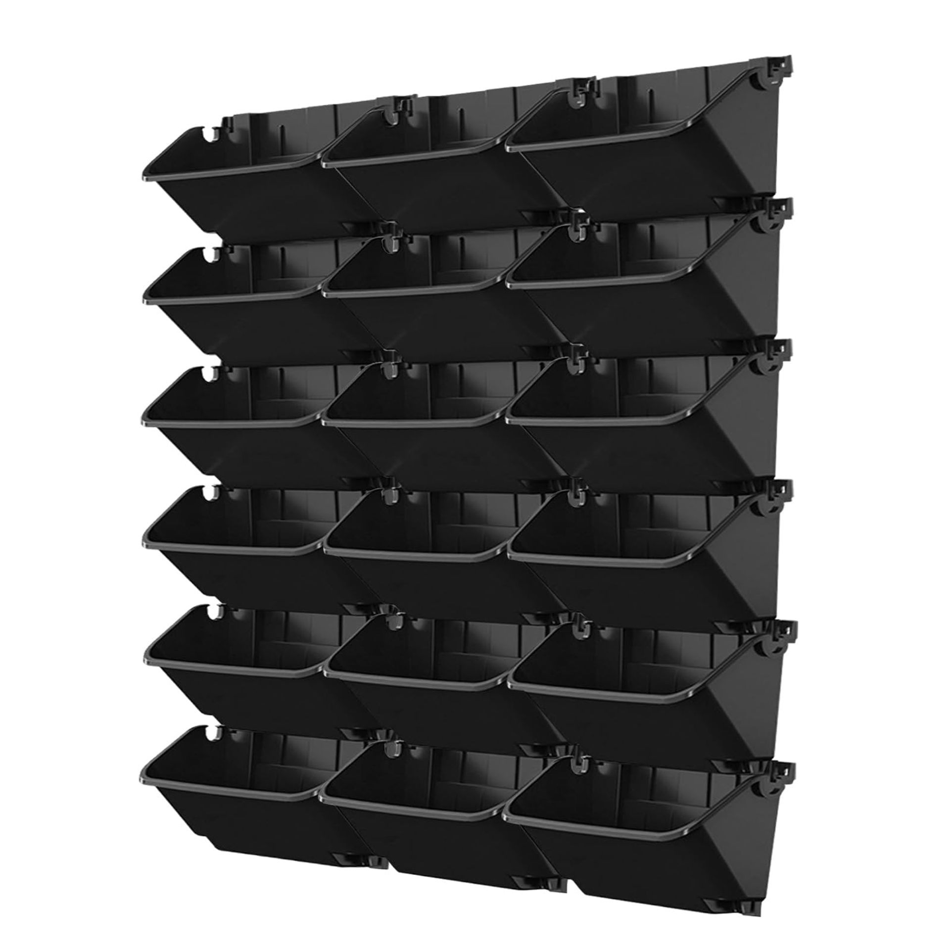 Self Watering Vertical Pocket Garden Wall Planter 18 Pots Hanging Bag for Indoor & Outdoor Use - Black 18-Pocket