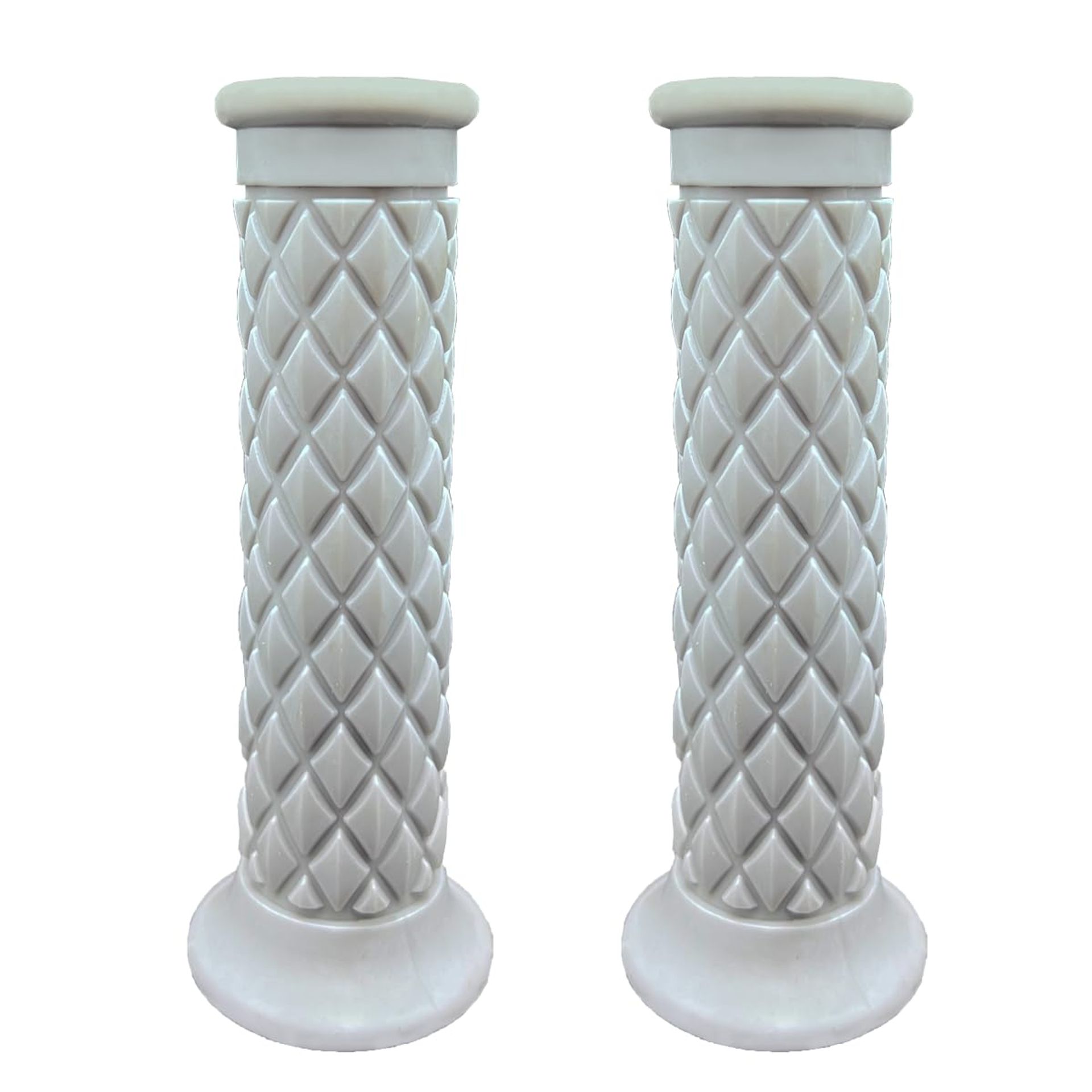 Motorcycle Handlebar Grips 7/8 inch 22mm Universal CNC Aluminium Hand Grip Replacement - Grey