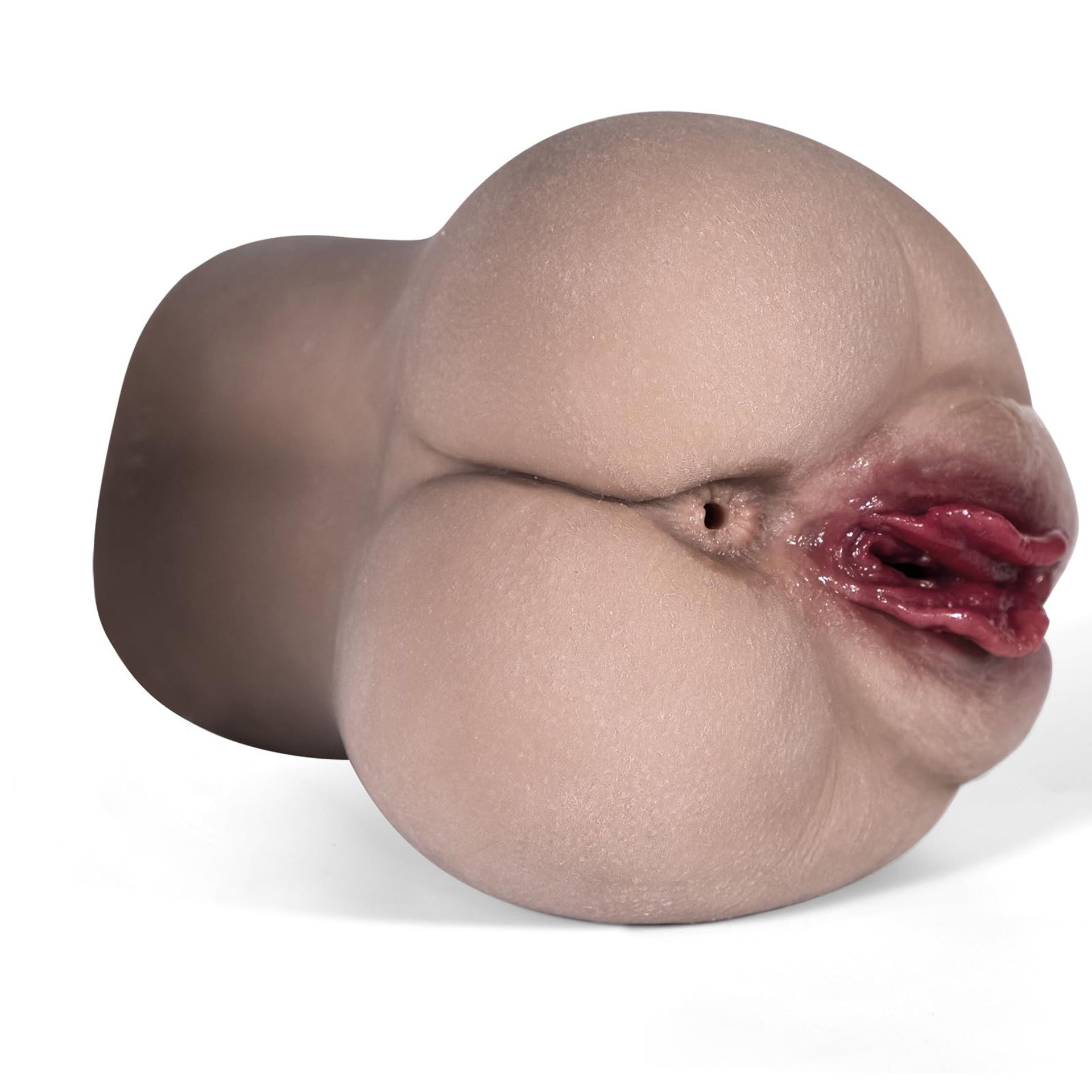 Realistic Male Masturbation Torso Automatic Toy with Dual Entry, 3D Textured Channels and Vibrating Suction - Brown 4lb