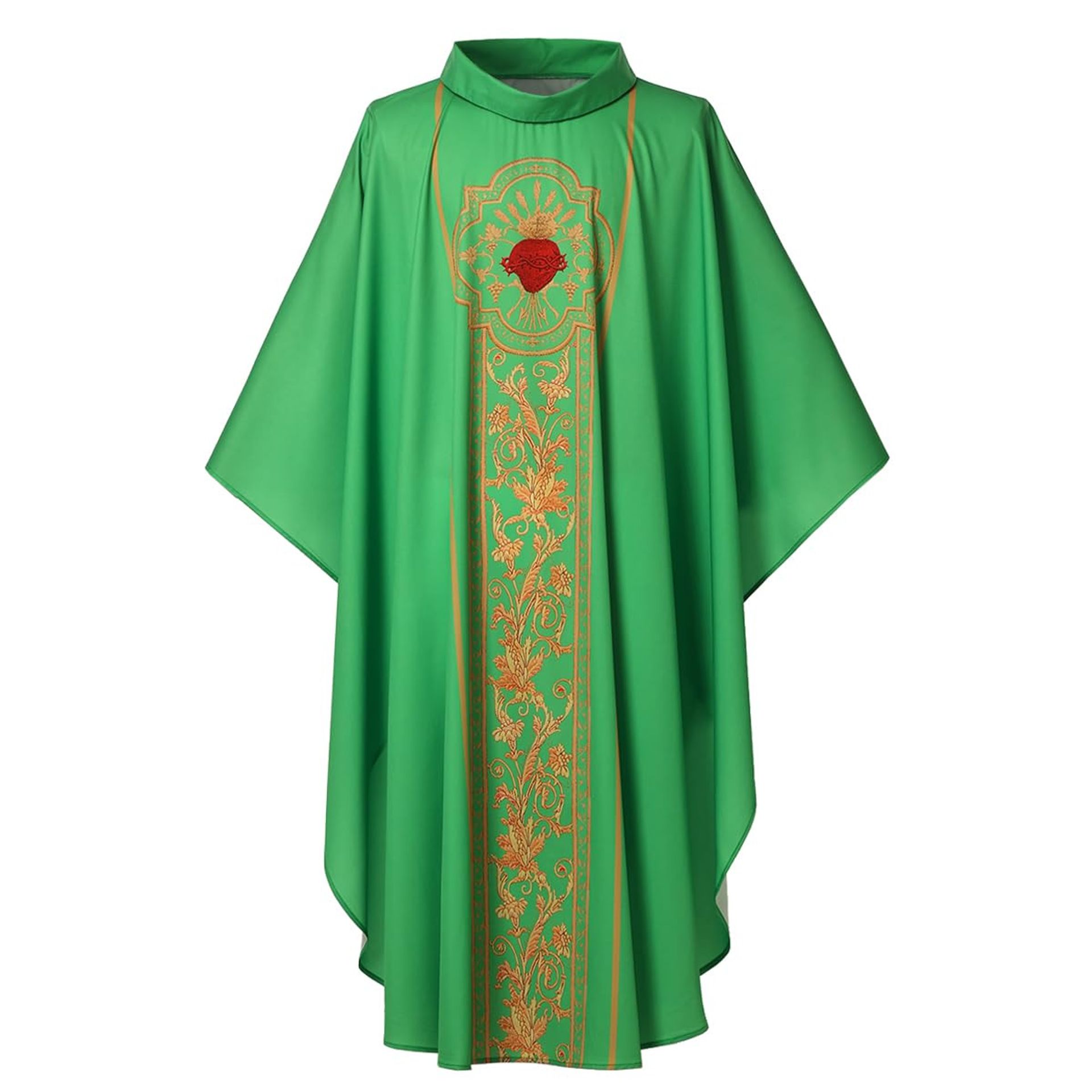 Unisex Priest Robe Clergy Mass Vestment Liturgical Chasuble Costume - Green One Size