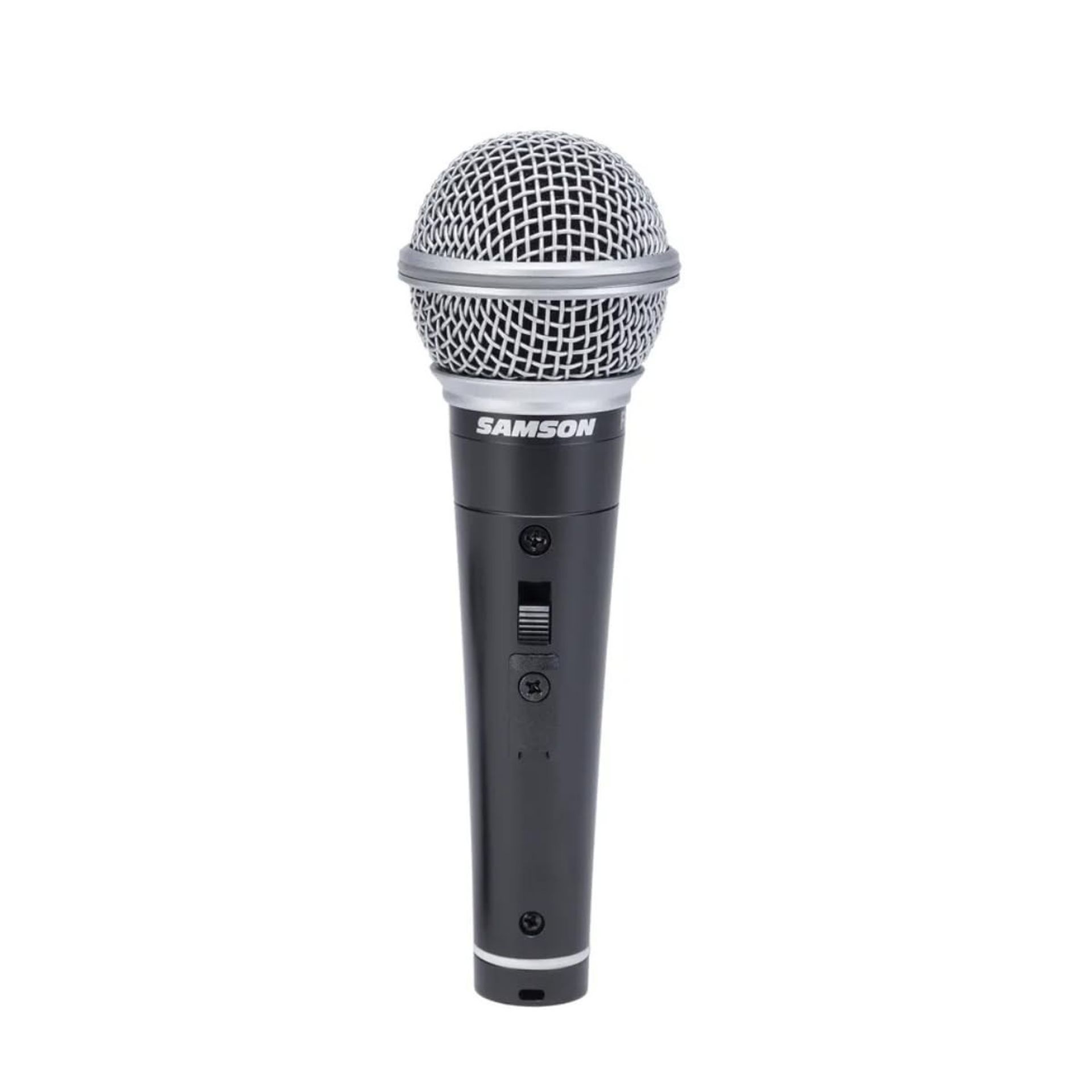 Cardioid Dynamic Microphone with On/Off Switch High Gain Output Ideal for Vocals and Presentations - Black Silver R21S