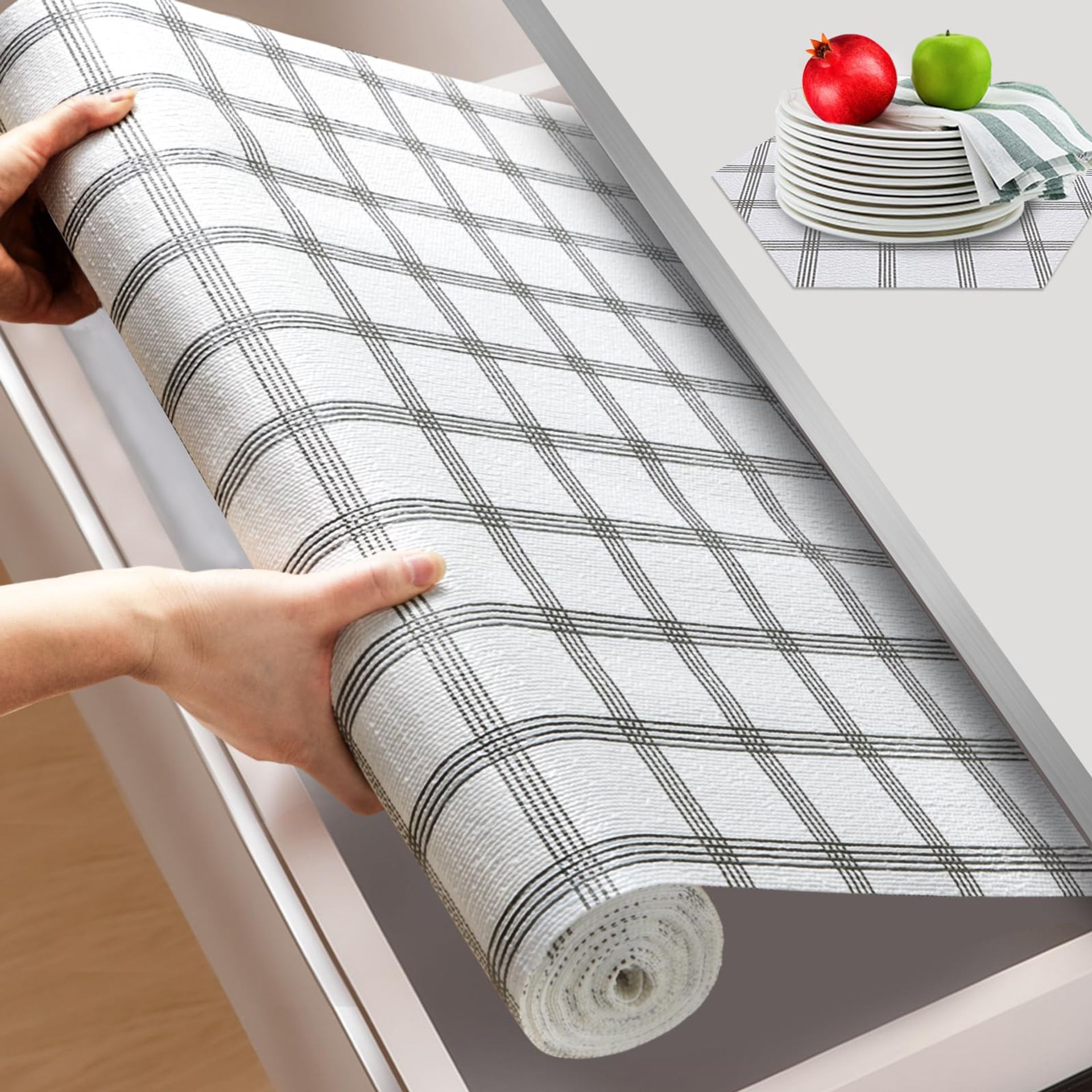 Drawer Liners Non Slip Washable Waterproof Oil-Proof Shelf & Cabinet Protector - Large Grid 45x600cm