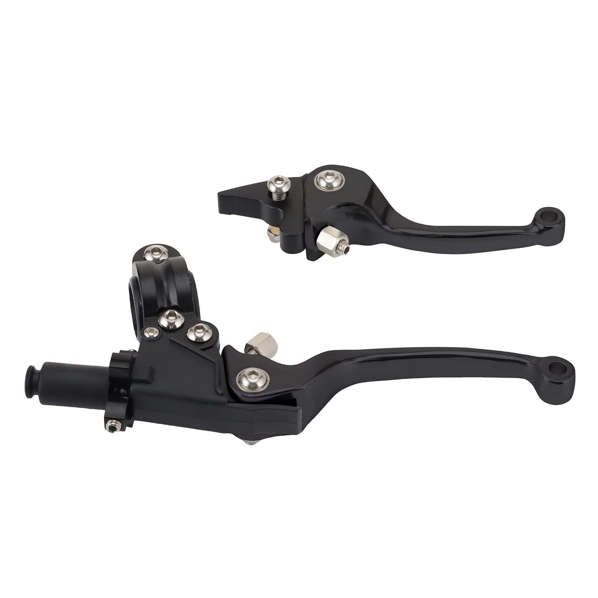 Motorcycle Clutch and Brake Lever Set 22mm 7/8" Universal Fit for Dirt, Pit, and Mini Bikes - Black Standard