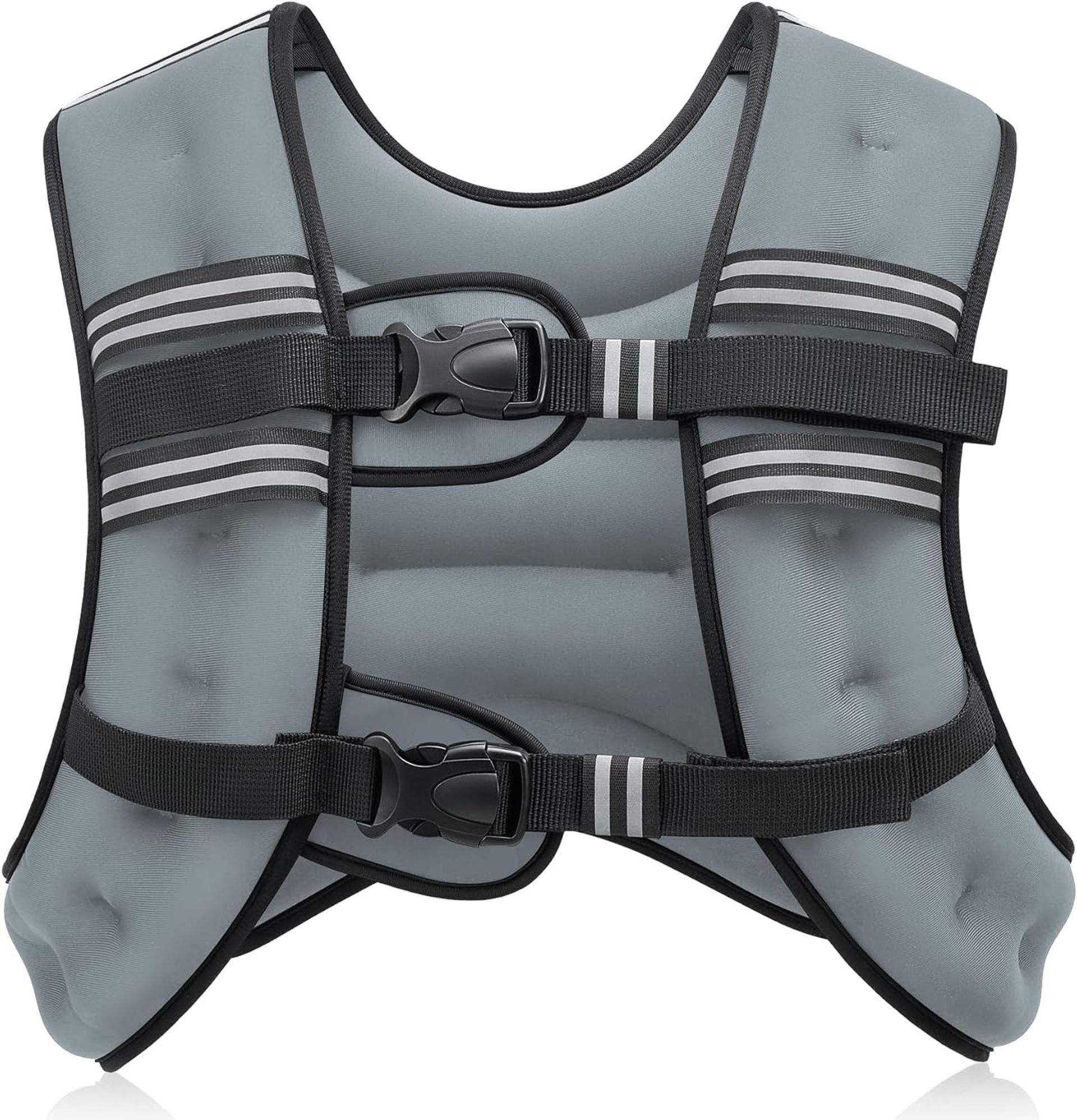 Weighted Vest Adjustable Strength Training Fitness Gear with Reflective Strips & Armband Pouch - Grey 9.1kg