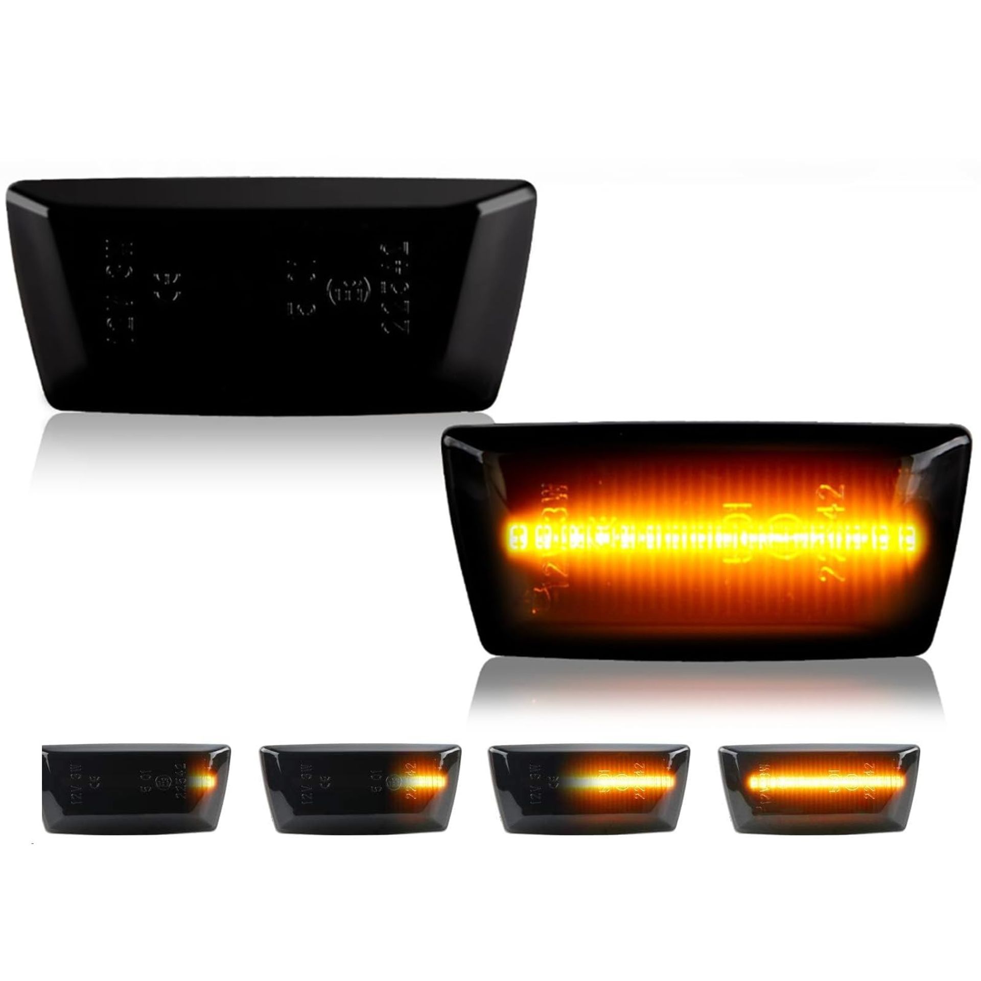 LED Dynamic Side Indicator Sequential Turn Signal Light for Opel Models - Smoked Black