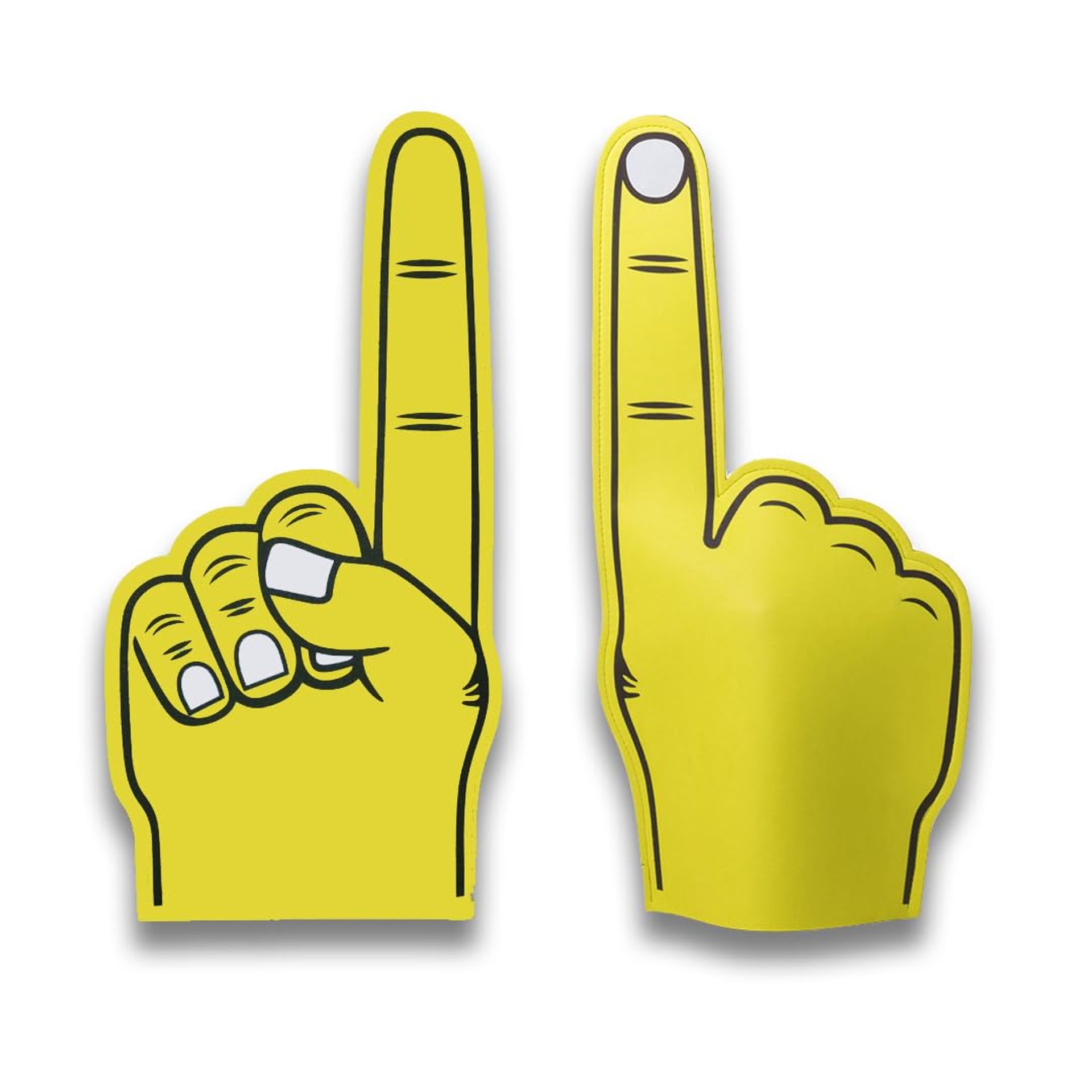 Pack of Giant EVA Foam Hands for Cheering, Parties and Events | Reusable and Customisable Foam Fingers - Yellow Único - Student Essentials