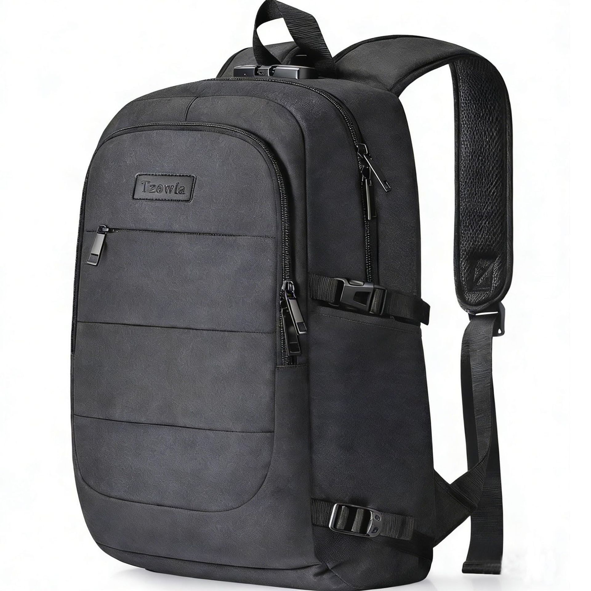 Laptop Travel Backpack Water Resistant Anti-Theft USB Charging Port School Work Bag - Black 15.6inch