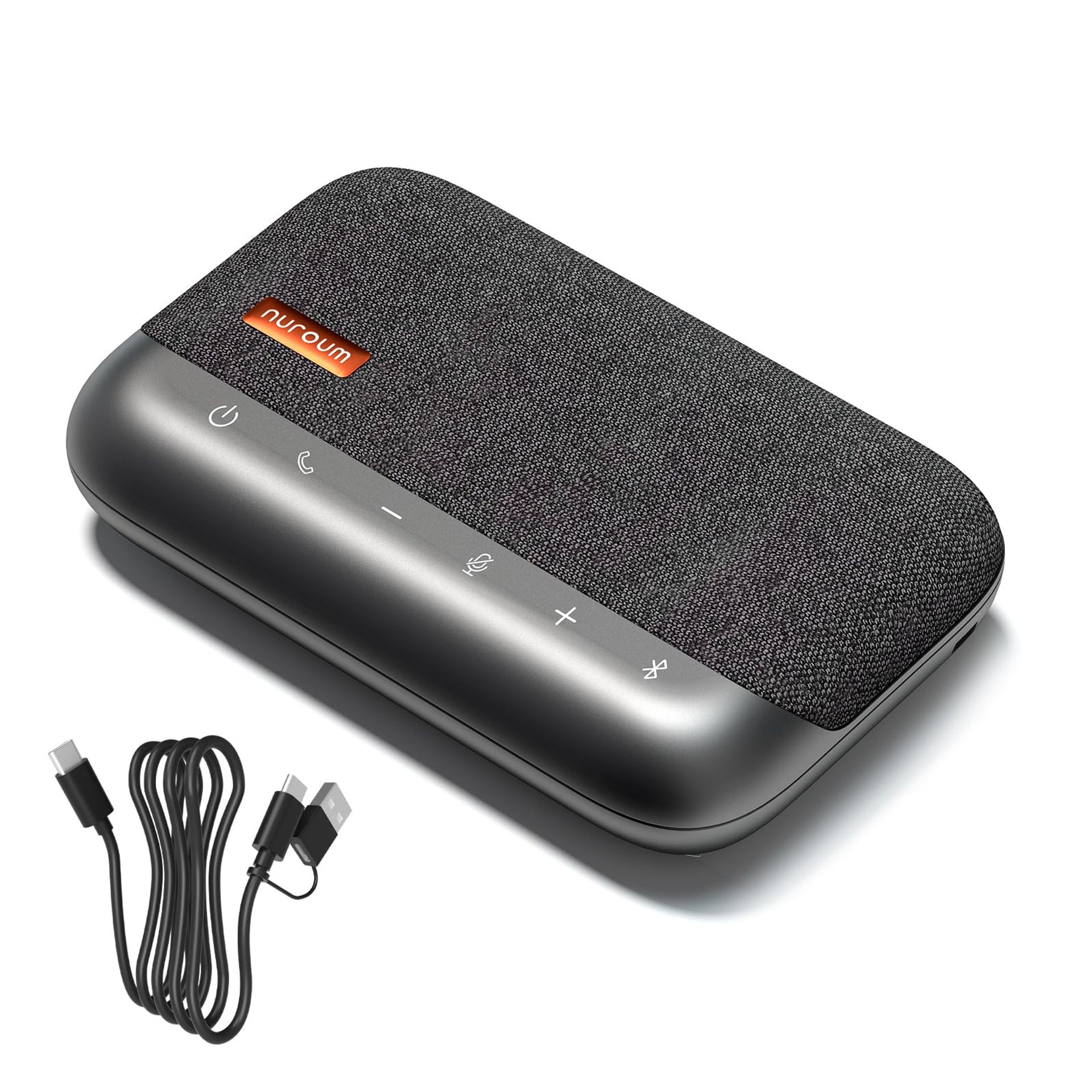 Bluetooth Conference Speakerphone with Noise Cancelling Mic, 360° Voice Pickup, Portable Wireless for PC & Laptop - Grey AW-A05B-1