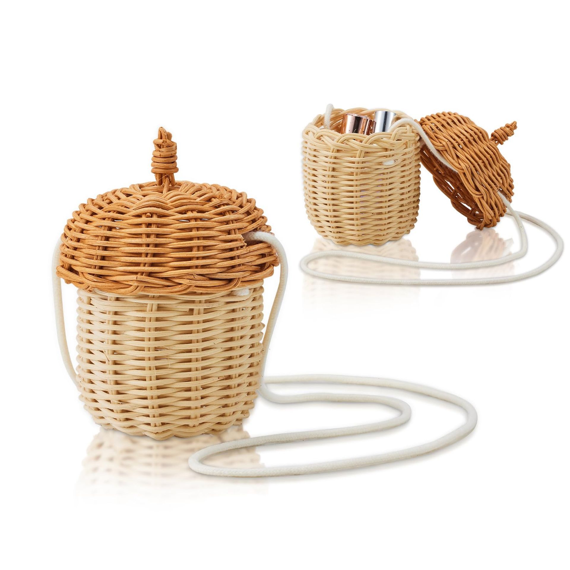 Handcrafted Rattan Basket Set for Toy Storage and Home Décor, 3-Piece Natural Design - Natural 9.5x9.5x11 inches - Spring Refresh