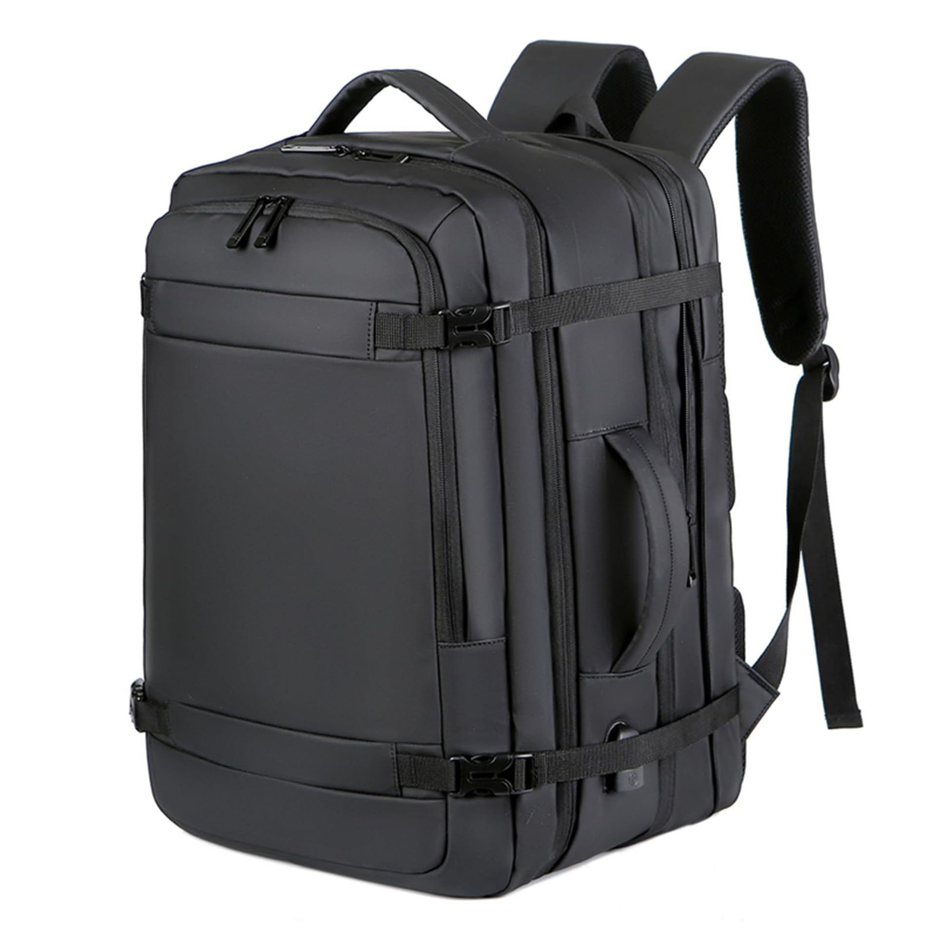 Lightweight Expandable Backpack 22–28L Water-Resistant Anti-Theft Rucksack with Reinforced Straps, Multiple Carry Options - Grey