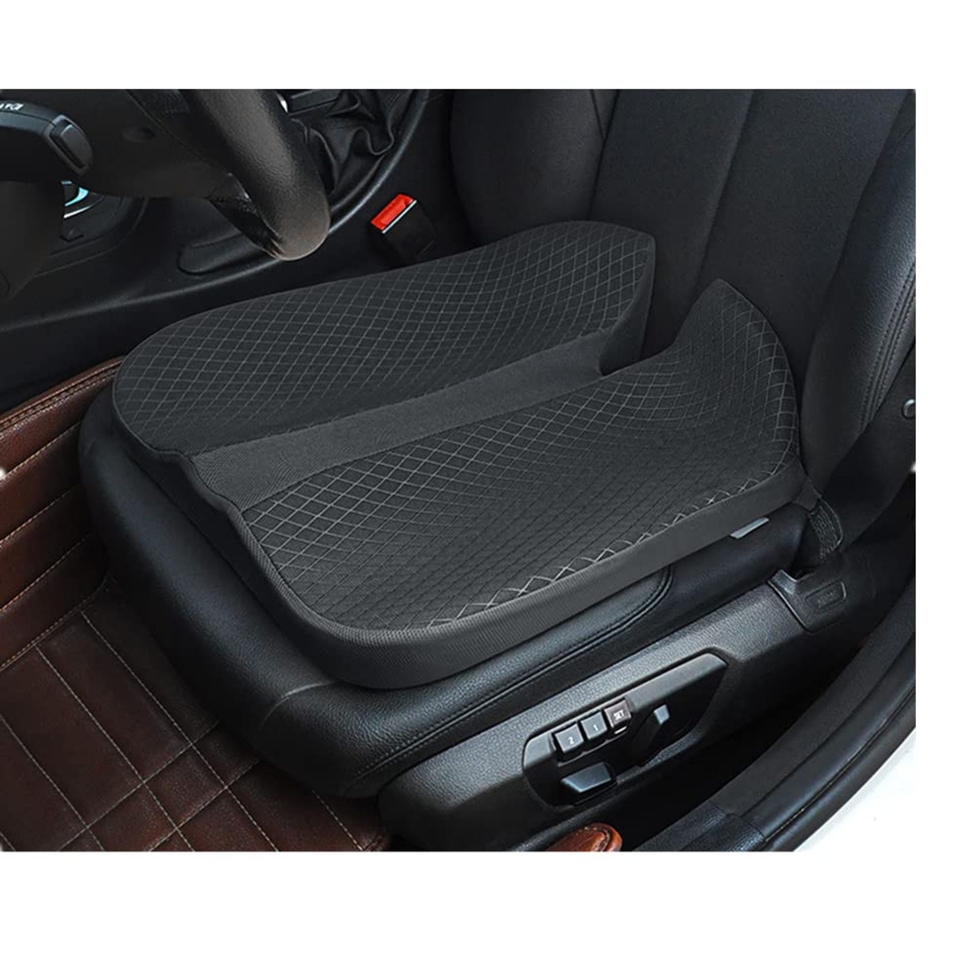 Ergonomic Memory Foam Seat Cushion Slip-Resistant Comfort Support for Car, Office or Dining Chairs - Black One Size