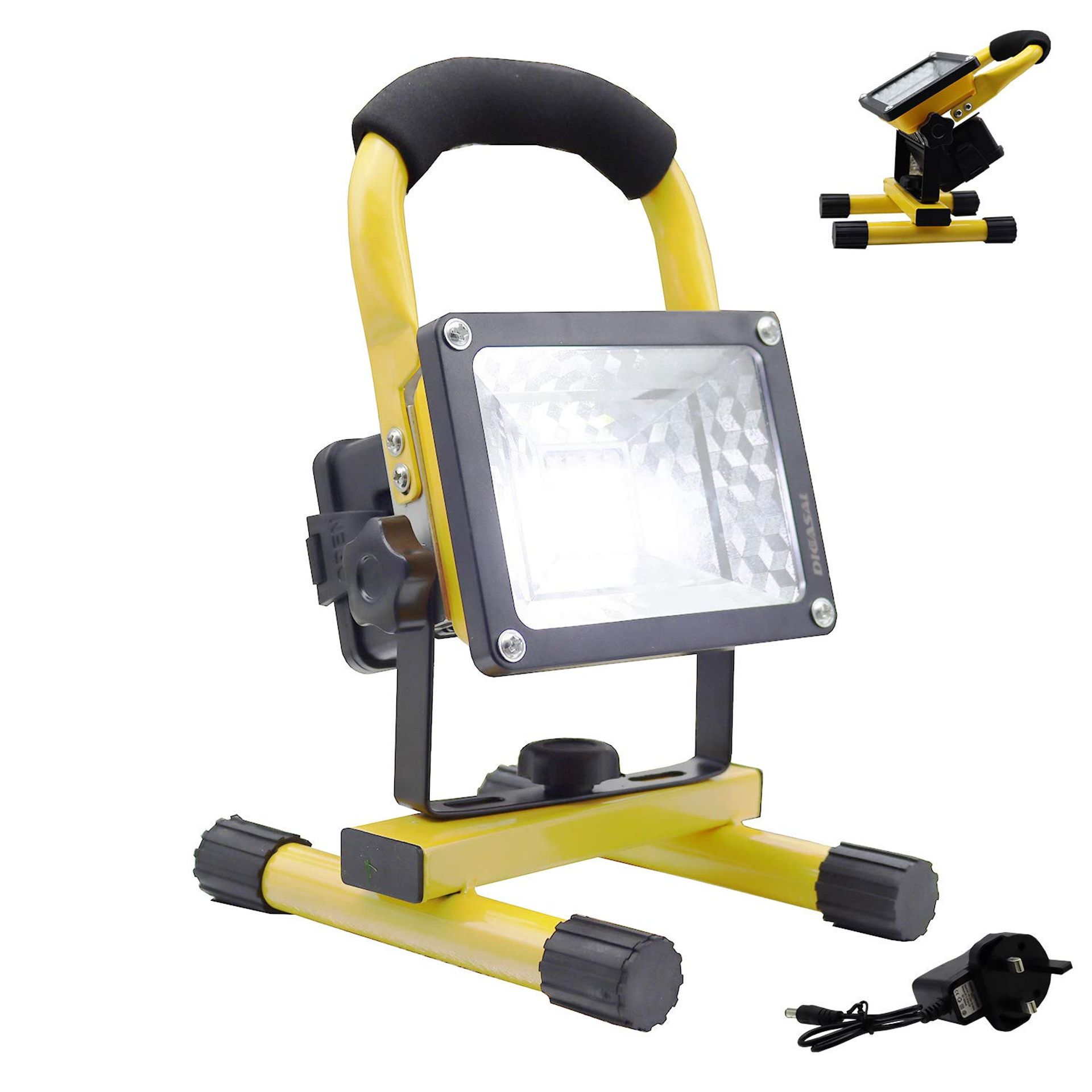 Rechargeable LED Work Light 30W Portable Floodlight Waterproof for Outdoor, Construction & Emergency Use - Yellow 30W