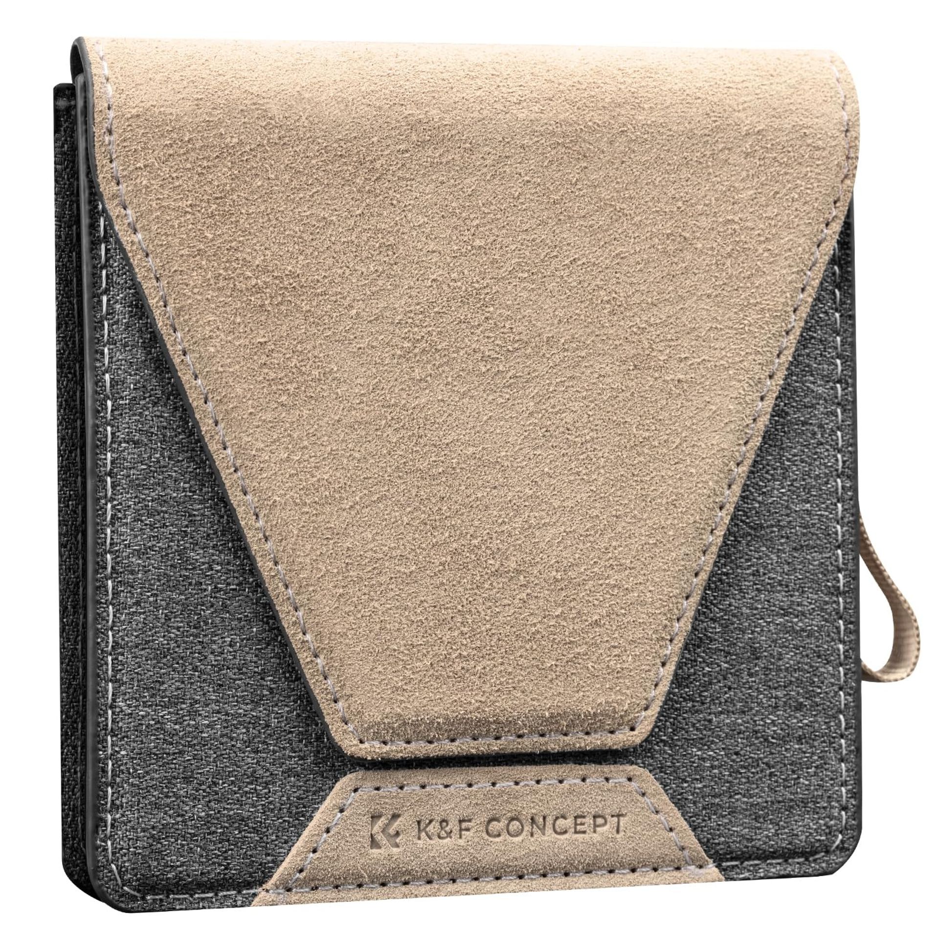 Lens Filter Case Waterproof Faux Suede Camera Lens Filter Pouch for 95mm ND CPL UV Filters Compatible with K&F CONCEPT - Grey 86mm