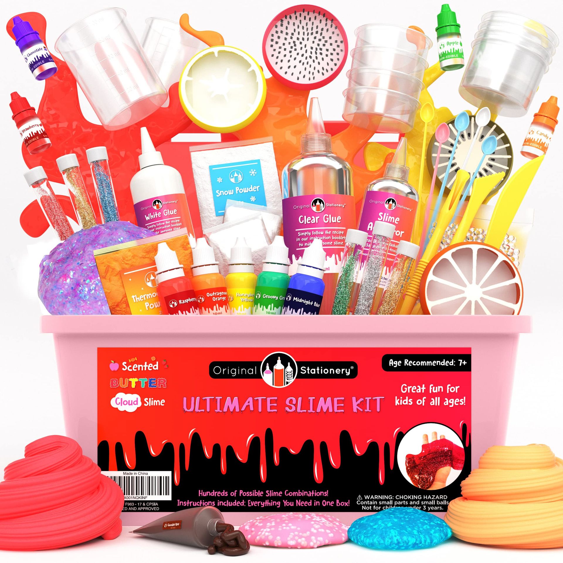 Ultimate Slime Making Kit for Kids with Glitter, Powders & Inks - Pink Small