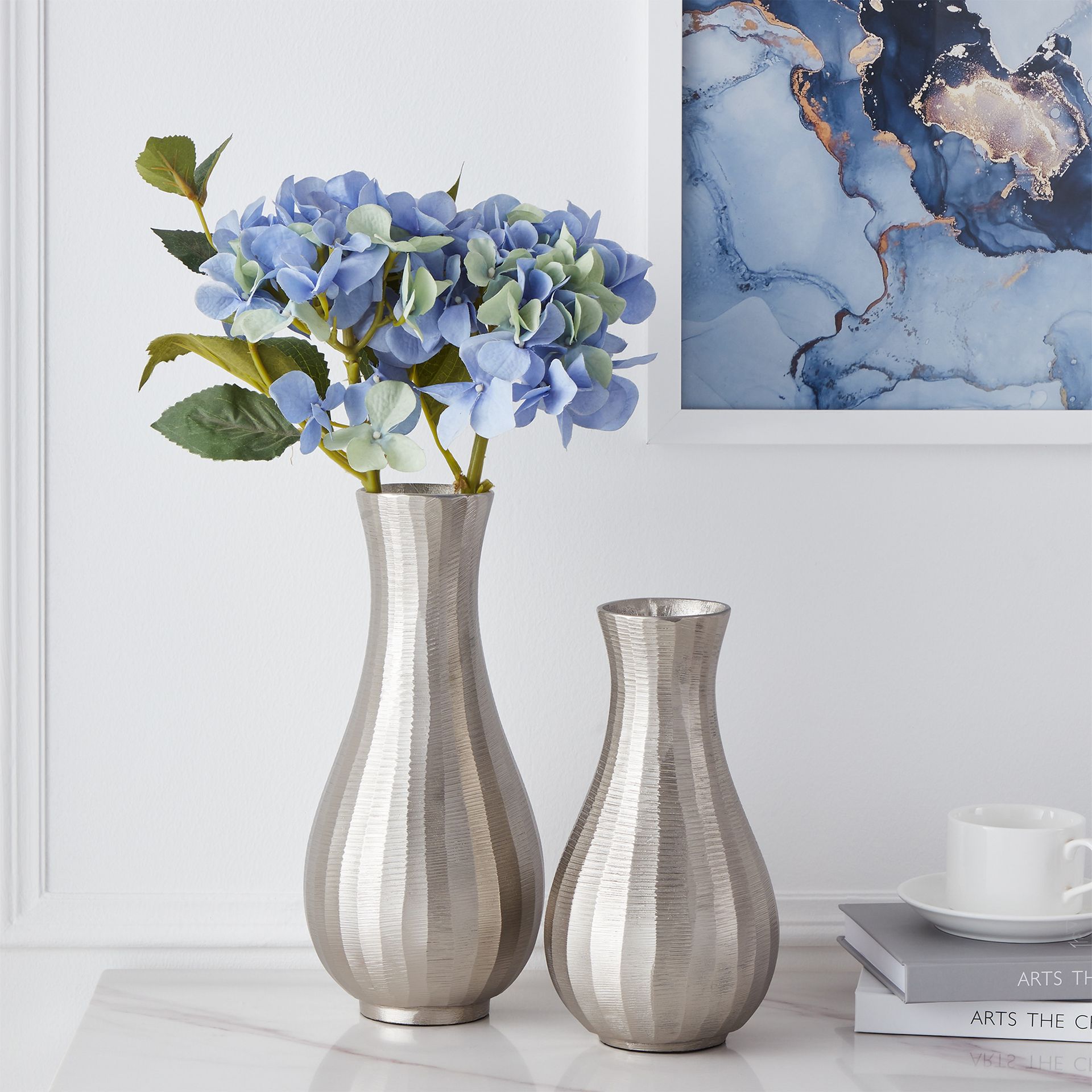 ABUCAY Metal Vase – Nickel Finish 230mm
