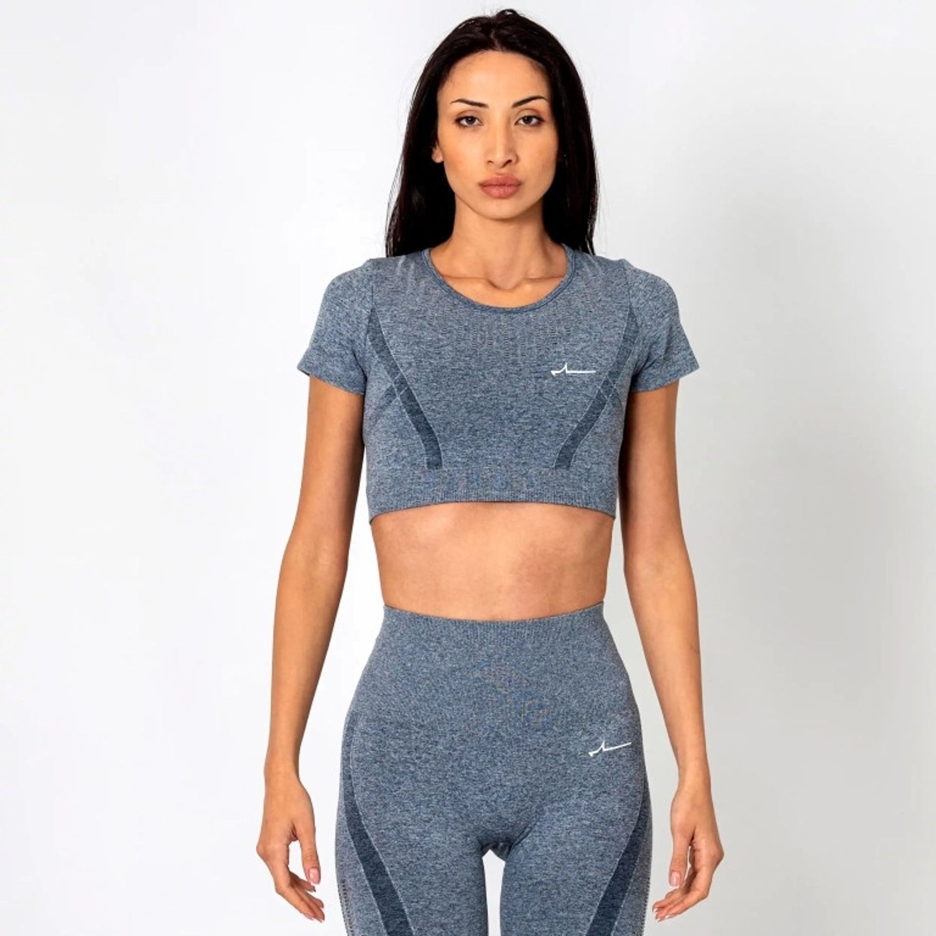 Forza - Seamless Crop Top – Steel Blue - Large