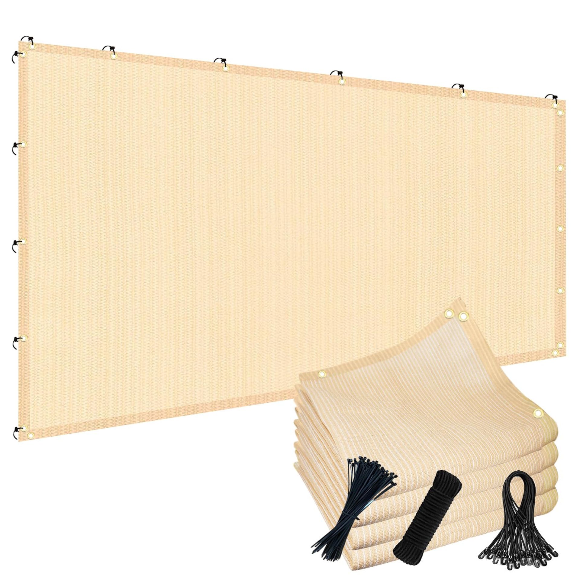 Sun Shade Cloth 90% UV Protection Outdoor Deck Garden Pergola Canopy Cover - Beige 6x10ft/1.8x3m