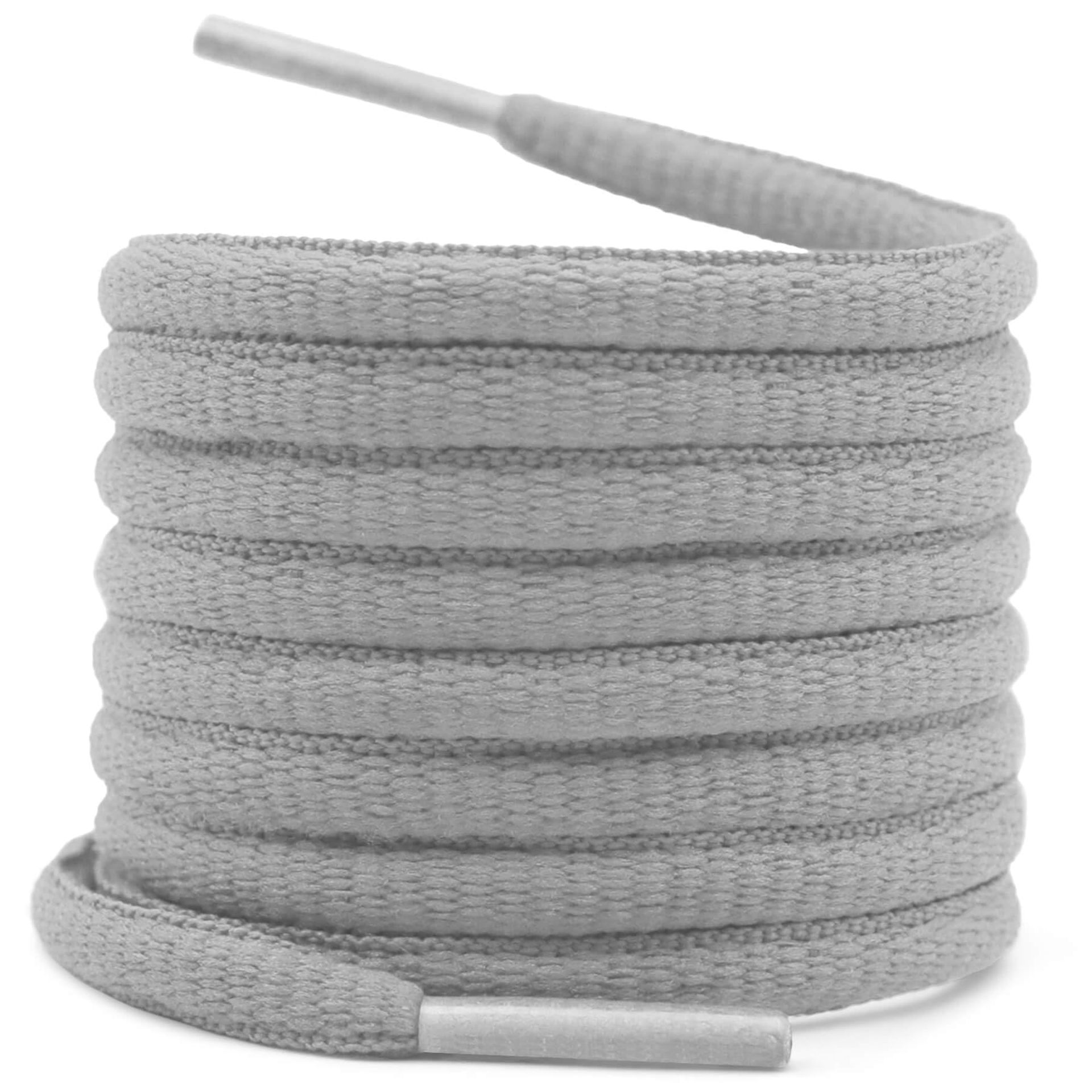 Oval Trainer Shoe Laces 4mm Thick Half Round Sports Running Replacement for Men & Women - Light Grey 180cm