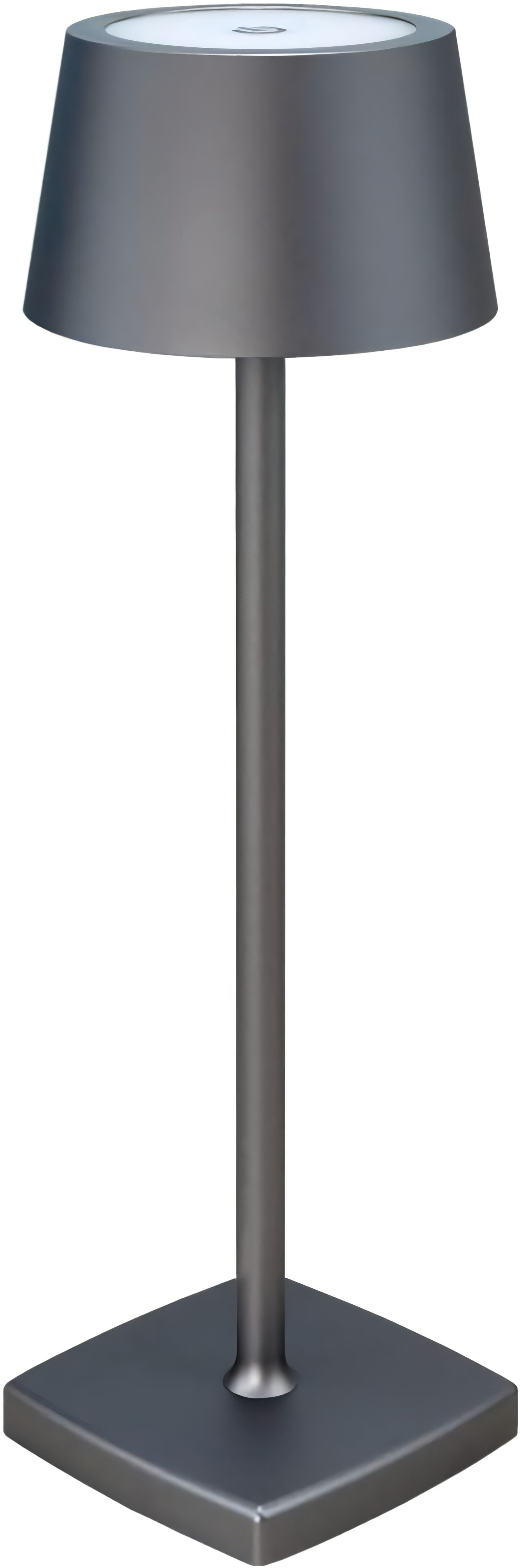 Cordless Rechargeable Desk Lamp, Dimmable Aluminium LED Light, IP54 Waterproof for Indoor & Outdoor Use - Charcoal