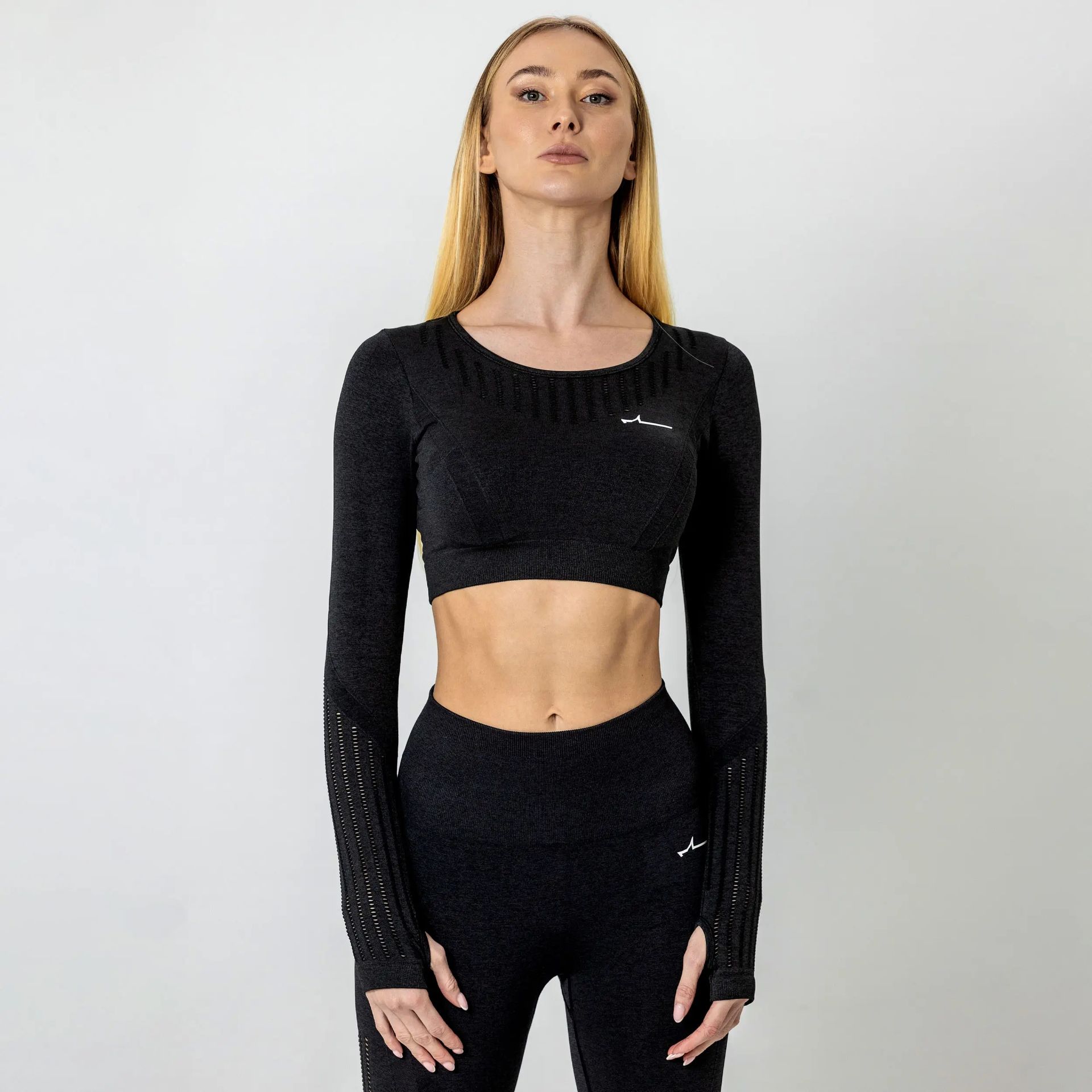 Forza Naadloze Crop Top – Midnight Black - Large