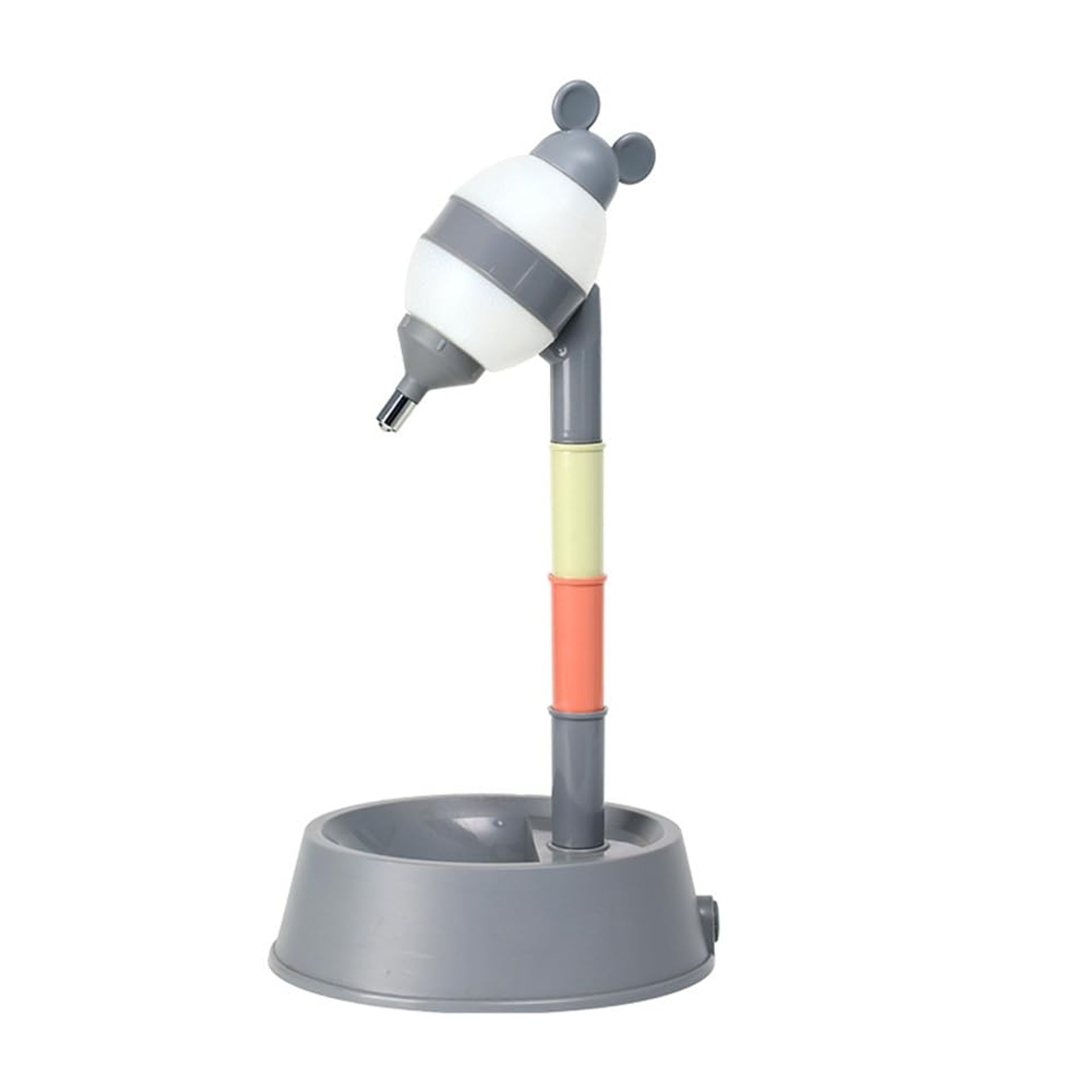 2 in 1 Pet Feeder with Adjustable Food Bowl & Automatic Water Dispenser Non-Slip Base - Grey