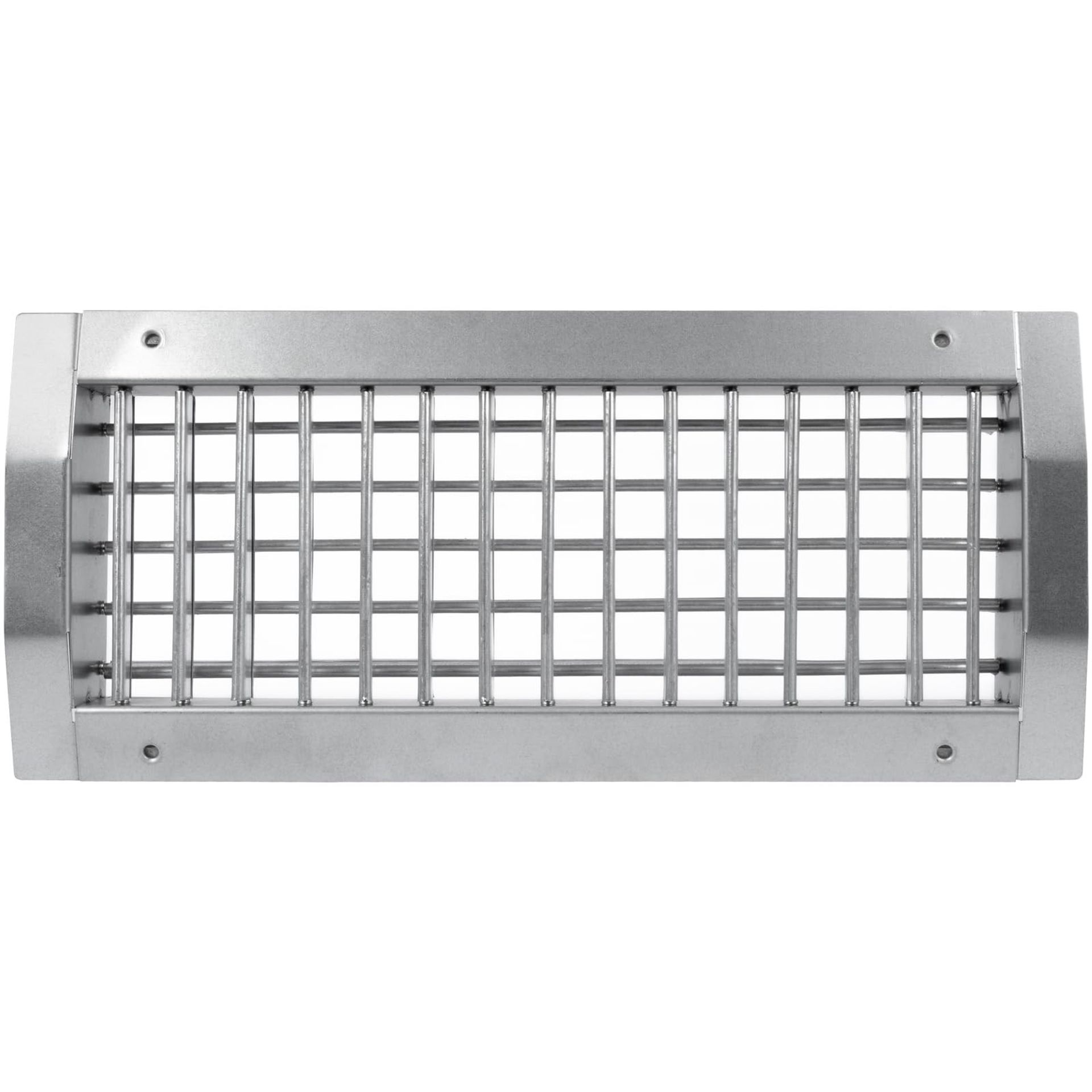Adjustable Metal Vent Cover for Round Duct Galvanised Steel Air Grill - Grey 13 x 3 Inch
