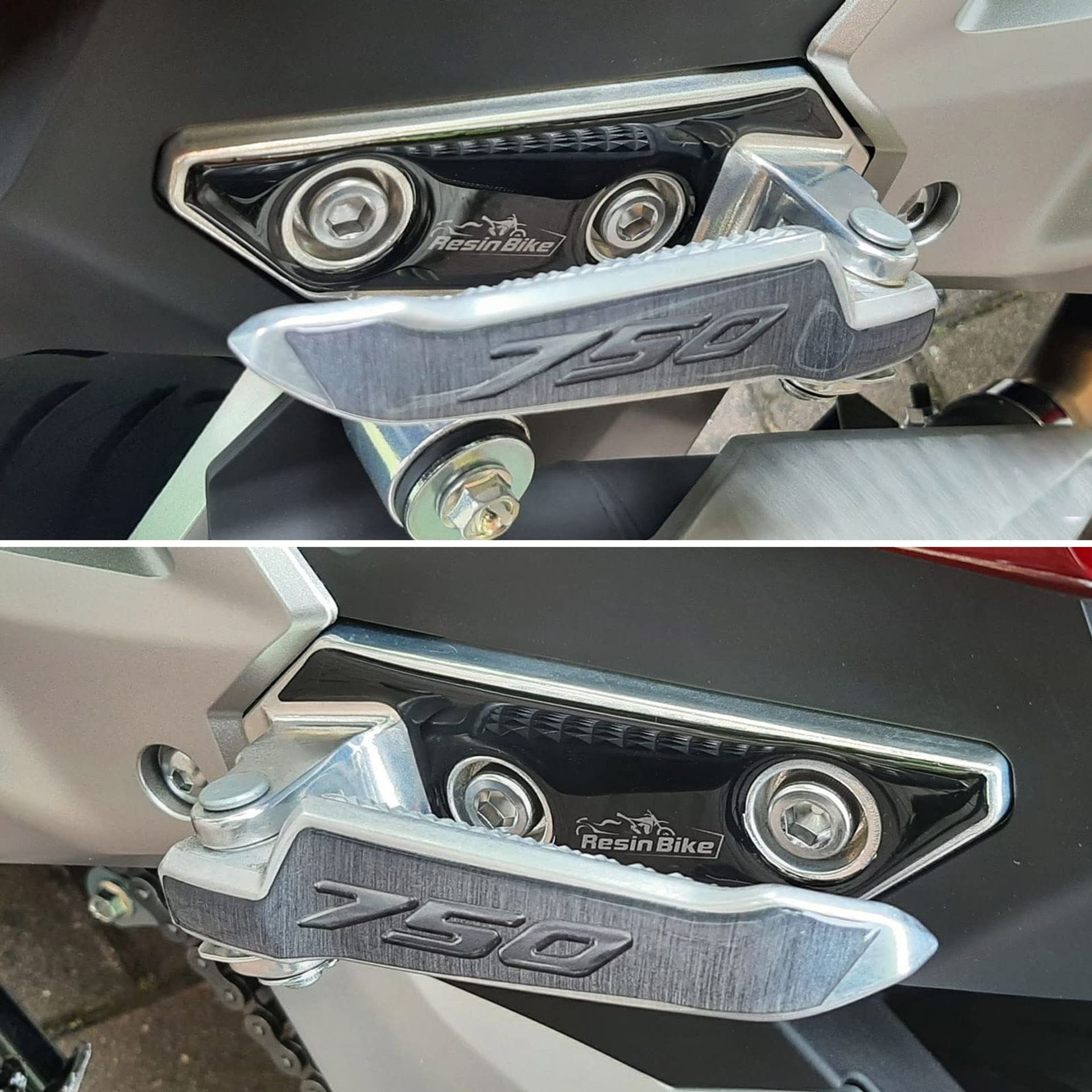 Motorcycle 3D Resin Stickers Compatible with Honda Forza 750 2021-2025 Bike Protection Heel Pad Scratch Resistant - Silver 1000439000007