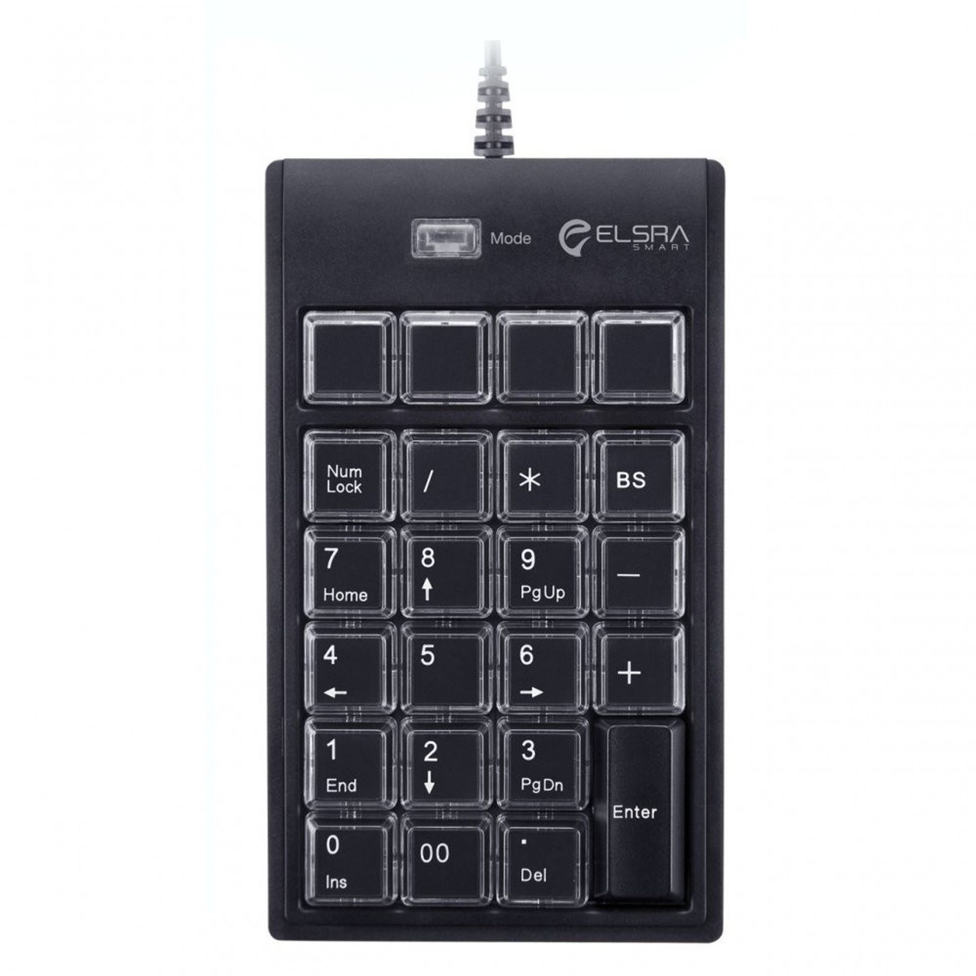 USB Wired Macro Numeric Keypad 26 Programmable Keys with Dual USB Hub for Windows PCs and Laptops - Black PK-2068